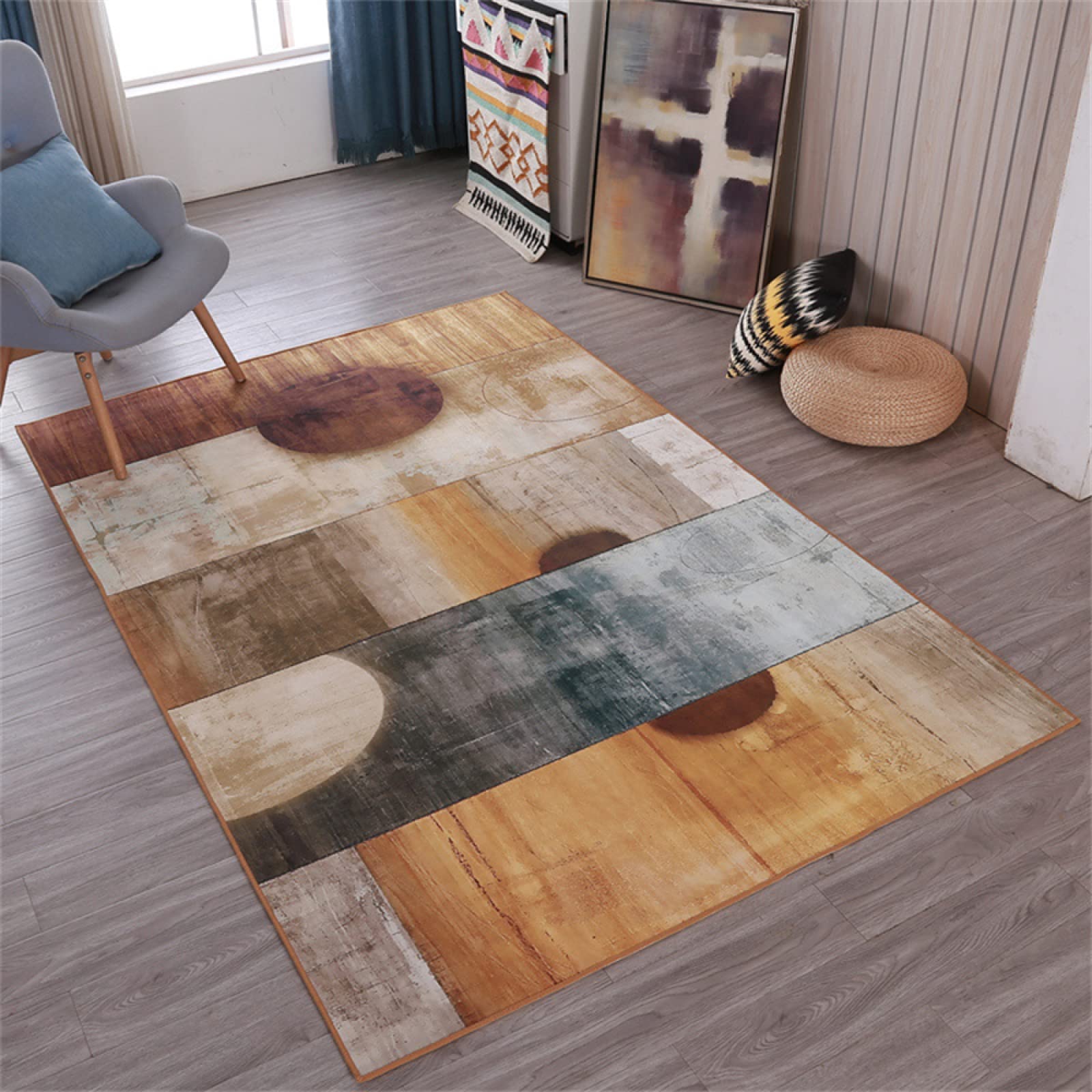 Tapis protection sol 80x120cm multicolore pour salon