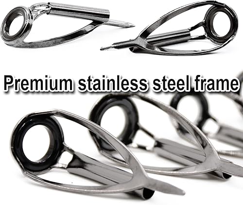 Miniatura 3 de 9KM DWLIFE Kits de reparación de puntas de caña de pescar, fundición de acero inoxidable y guía de cerámica