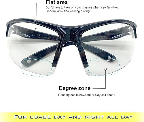 Miniatura 7 de POLARS DESIGN Outdoor Sports PC Photochromic Sunglasses for Men & Women TR90 Frame Bifocal UV Protection