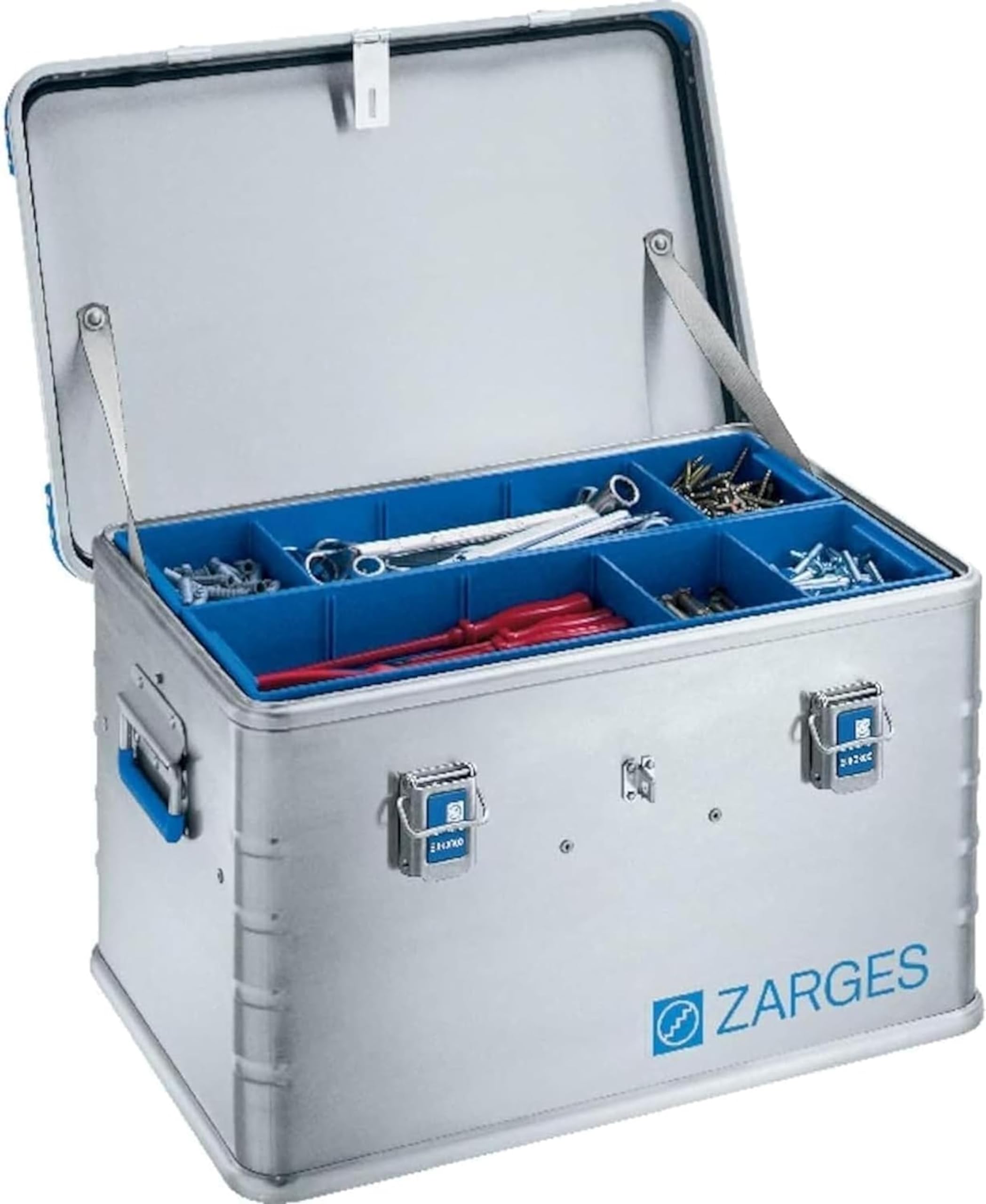 ZARGES - Caisse Aluminium Eurobox - Boîte Stockage & Transport Universelle - 600x400x340 mm - Caisse À Outils En Aluminium Naturel - Poignées De Transport - Étanche & Durable