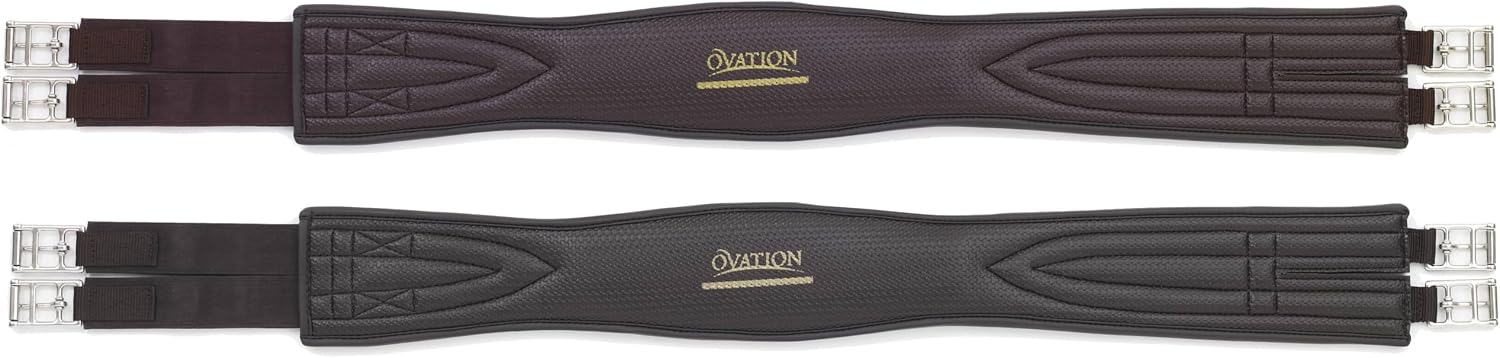 OVATION Comfort Gel Chafeless Girth - Rugged Durable Horse Girth with Double Elastic & Stainless Steel Hardware
