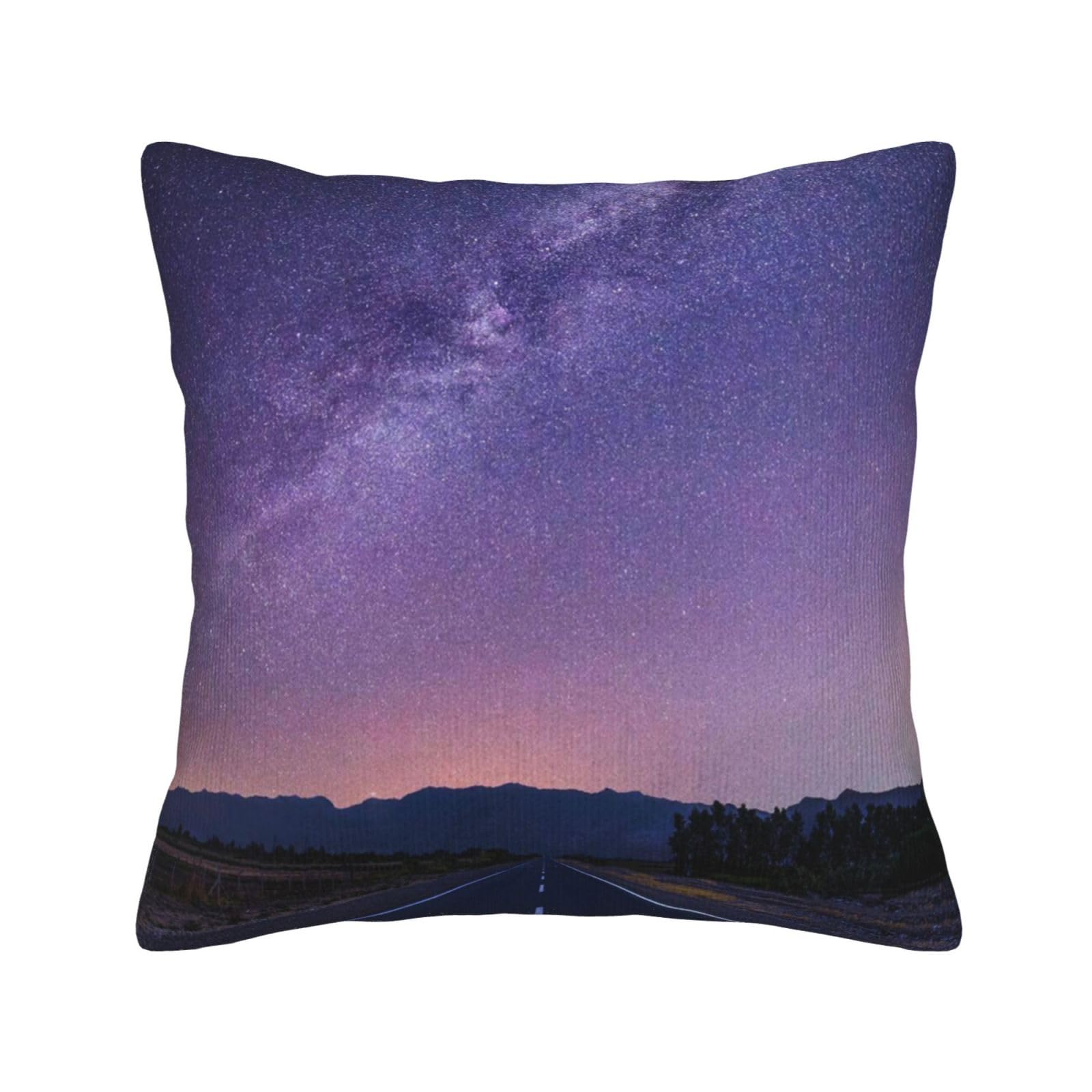 Housse de coussin velours côtelé 45,7 cm pour canapé terne motif route
