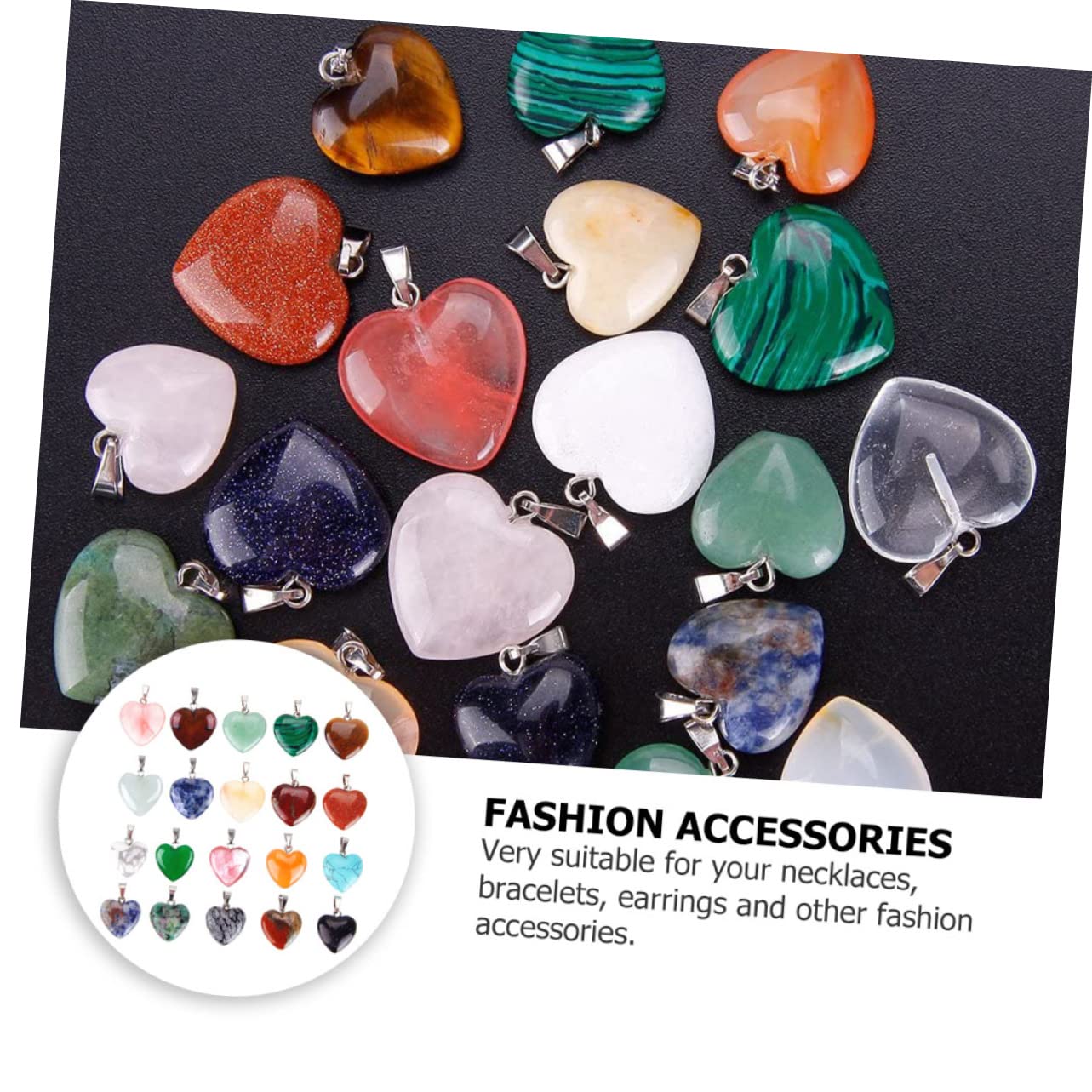 DOITOOL Ciondoli Pietra Naturale Forma Cuore Per Creazione Gioielli Diy Accessori Unici Per Collane E Braccialetti Fai Da Te Stili Casual E Decorativi