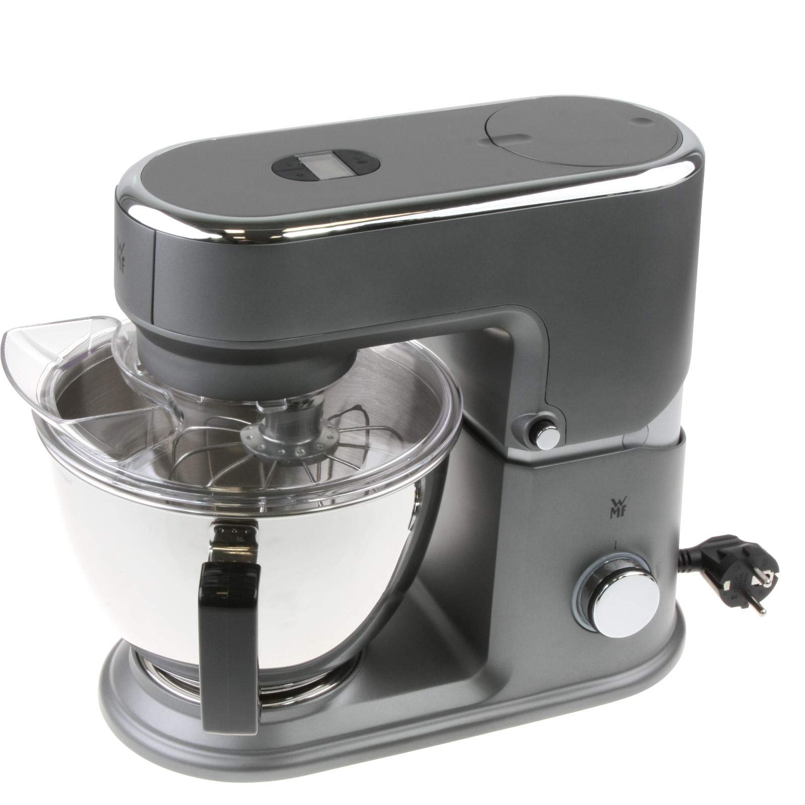 WMF Küchenminis Edition mini robot kuchenny, zajmuje mało miejsca, mikser do smoothie, 3 l miska, miękki rozruch, mieszadło planetarne, 8-stopniowa ugniatarka, 3 narzędzia do mieszania, 430 W, stal