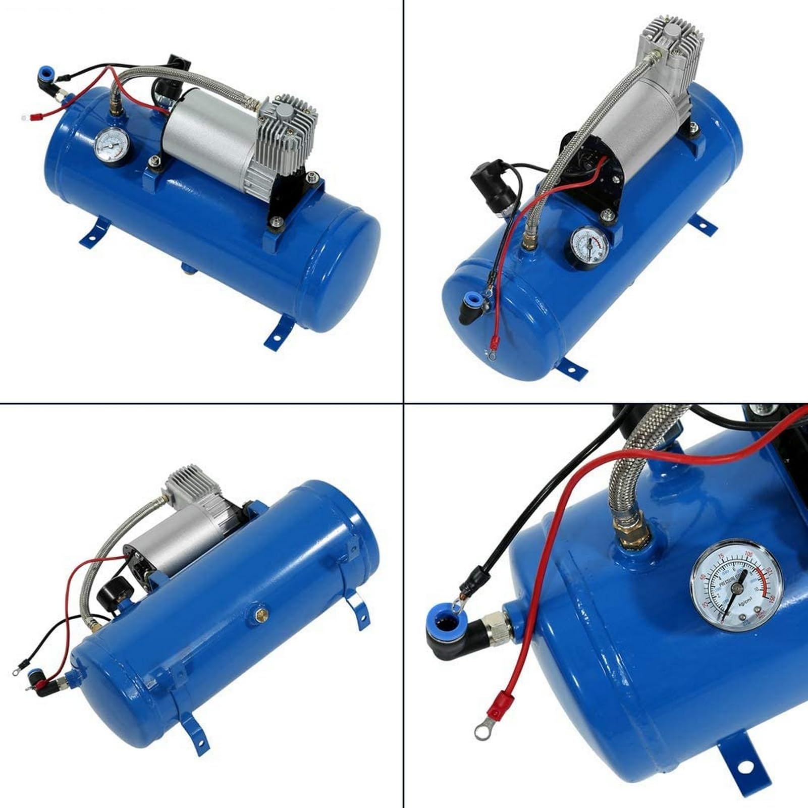 Haofy Sprężarka Powietrza 150 Psi, Pompa do Pompowania Opon 12 V z Wbudowanym Zabezpieczeniem Temperaturowym i Zbiornikiem o Pojemności 6 Litrów, do Opon Pojazdów Ciężarowych RV