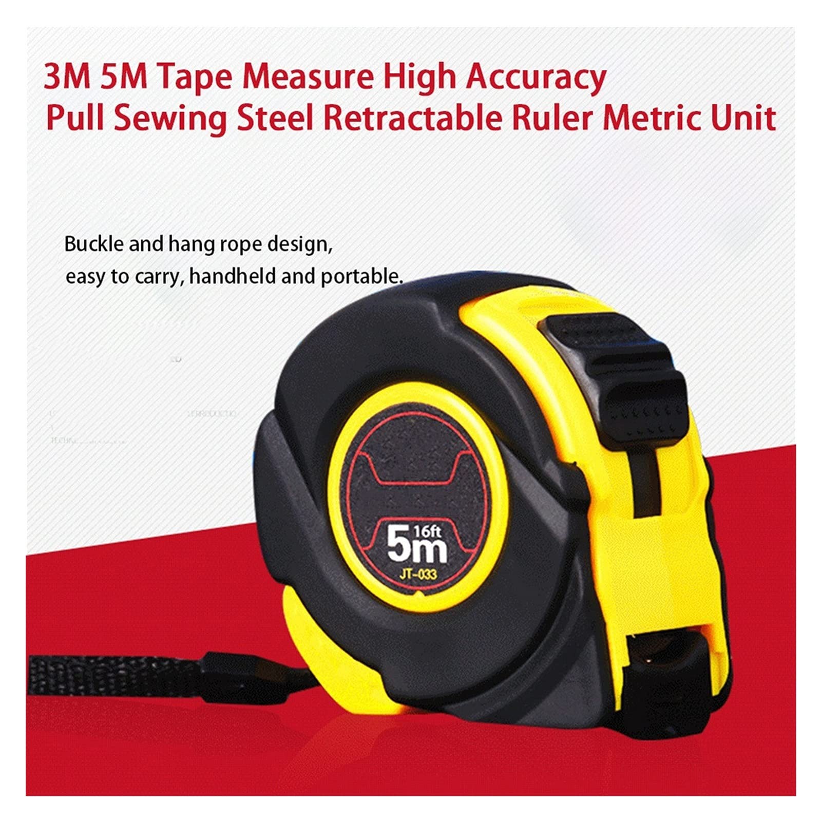 Ruban à mesurer télescopique-3 m 5 m Ruban Flexible rétractable en Acier Inoxydable Règle à Ruban métrique Règle à Ruban métrique Instrument de Mesure Domestique / 2061(5M)