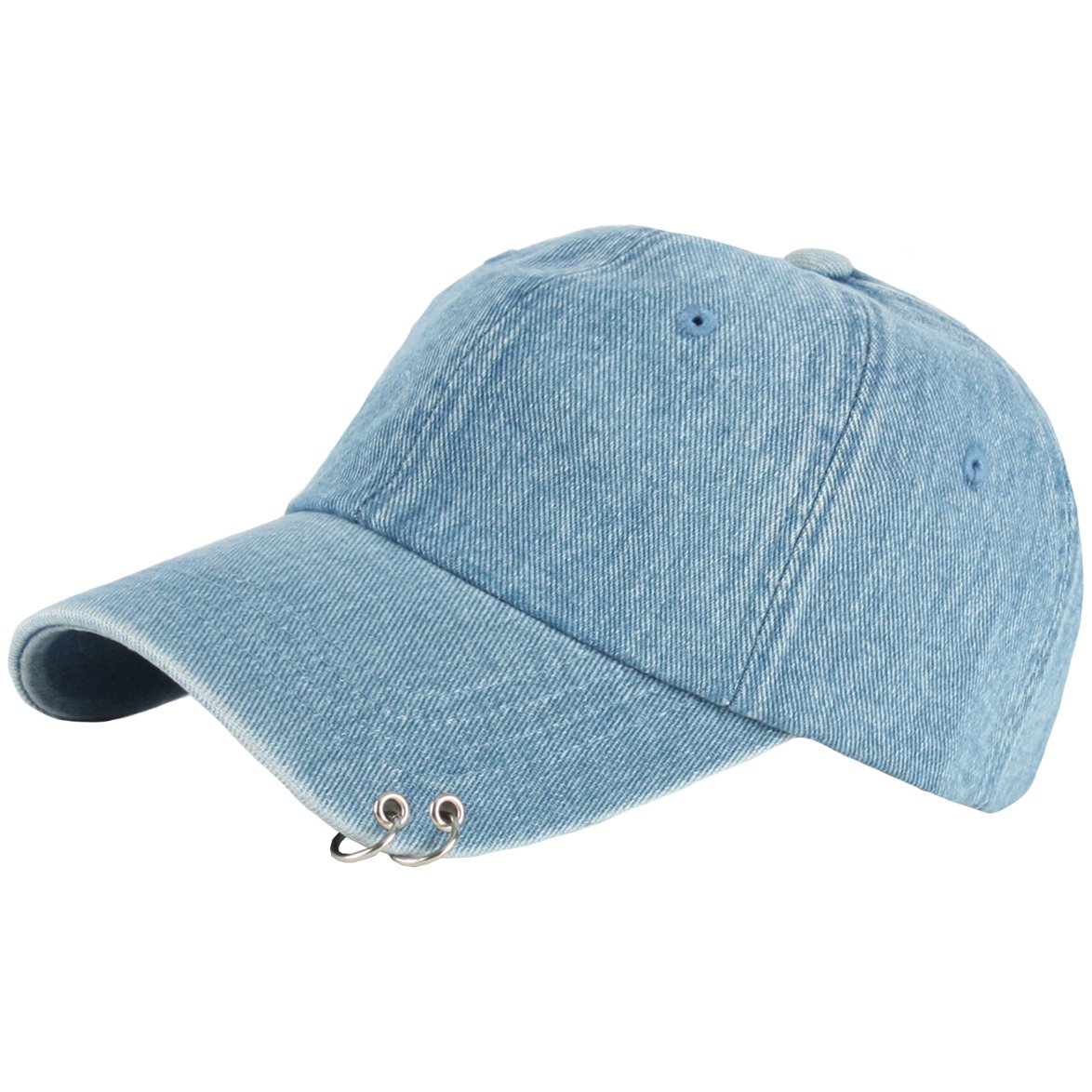 RaOn B220 Punk Silver Ring Piercing Rock Denim Basic Ball Cap Baseball Hat Truckers