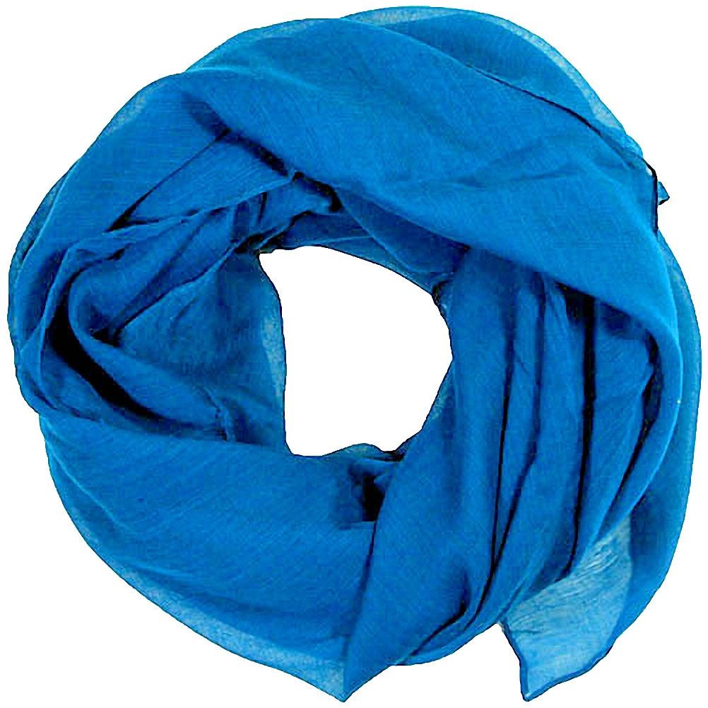Women's Blue Scarves Plain Lightweight All Seasons Shawl (Blue)