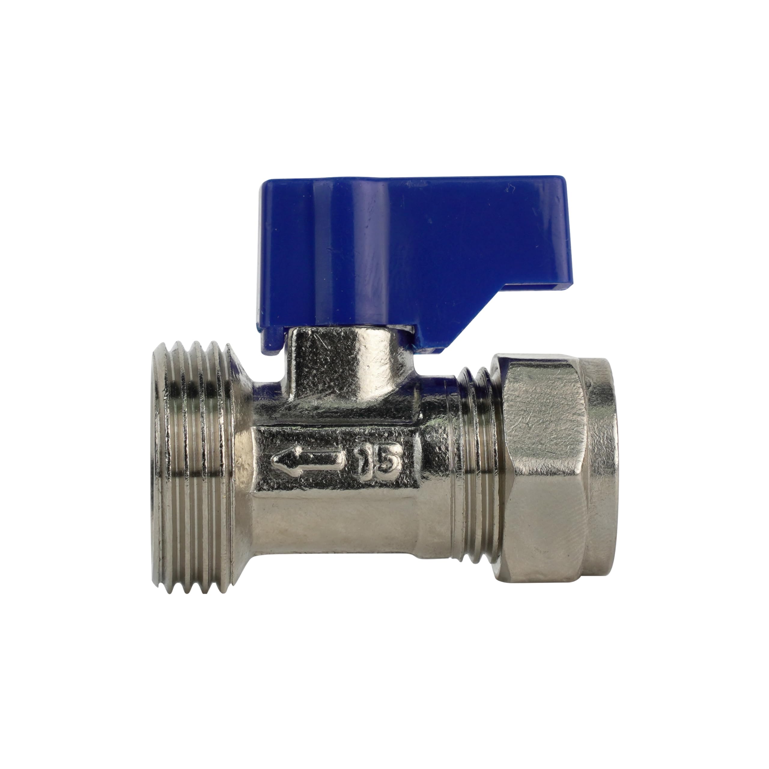 Plumb Bliss Straight Washing Machine Valve (15mm x 3/4"), Chrome, 5 cm
