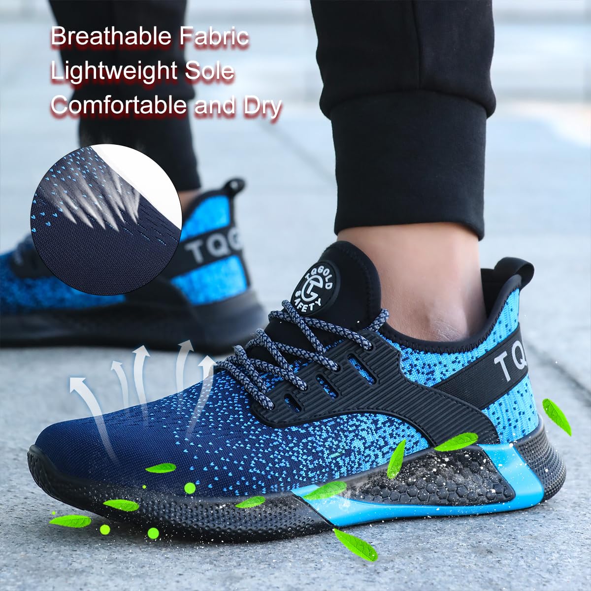 TQGOLD Scarpe Antinfortunistiche Scarpe da Ginnastica Unisex Leggere Antiperforazione Punta in Acciaio Comode Scarpe Sicurezza