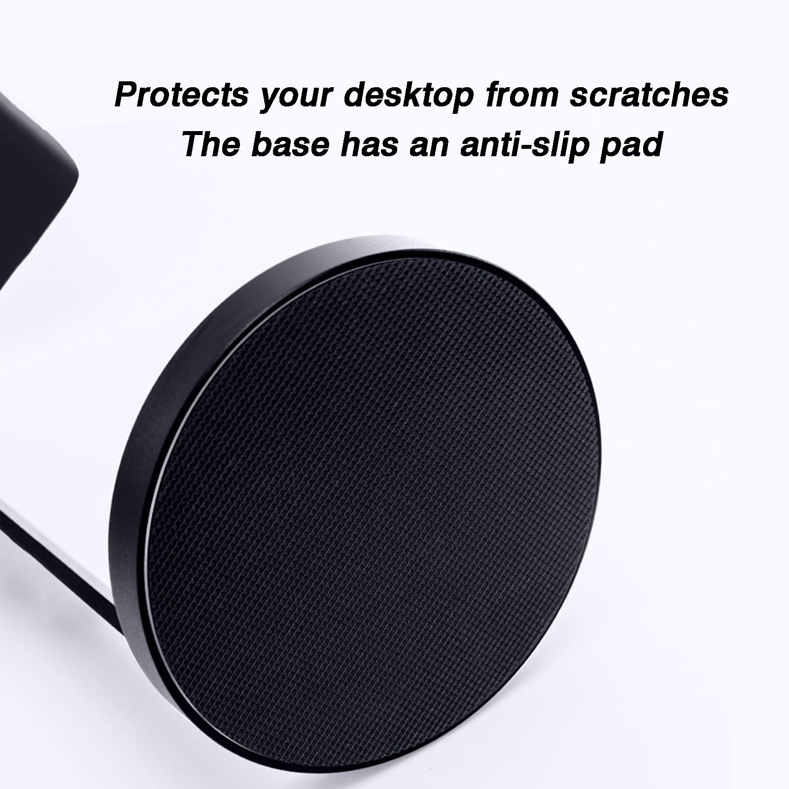 Generico Supporto for cuffie, lega di alluminio con avvolgicavo | Adatto for studi di registrazione, da utilizzare accanto a un computer(Black)