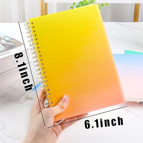 Miniatura 2 de 4 cuadernos en espiral de tapa dura, cuadernos de diseño degradado para mujer, suministros escolares de oficina