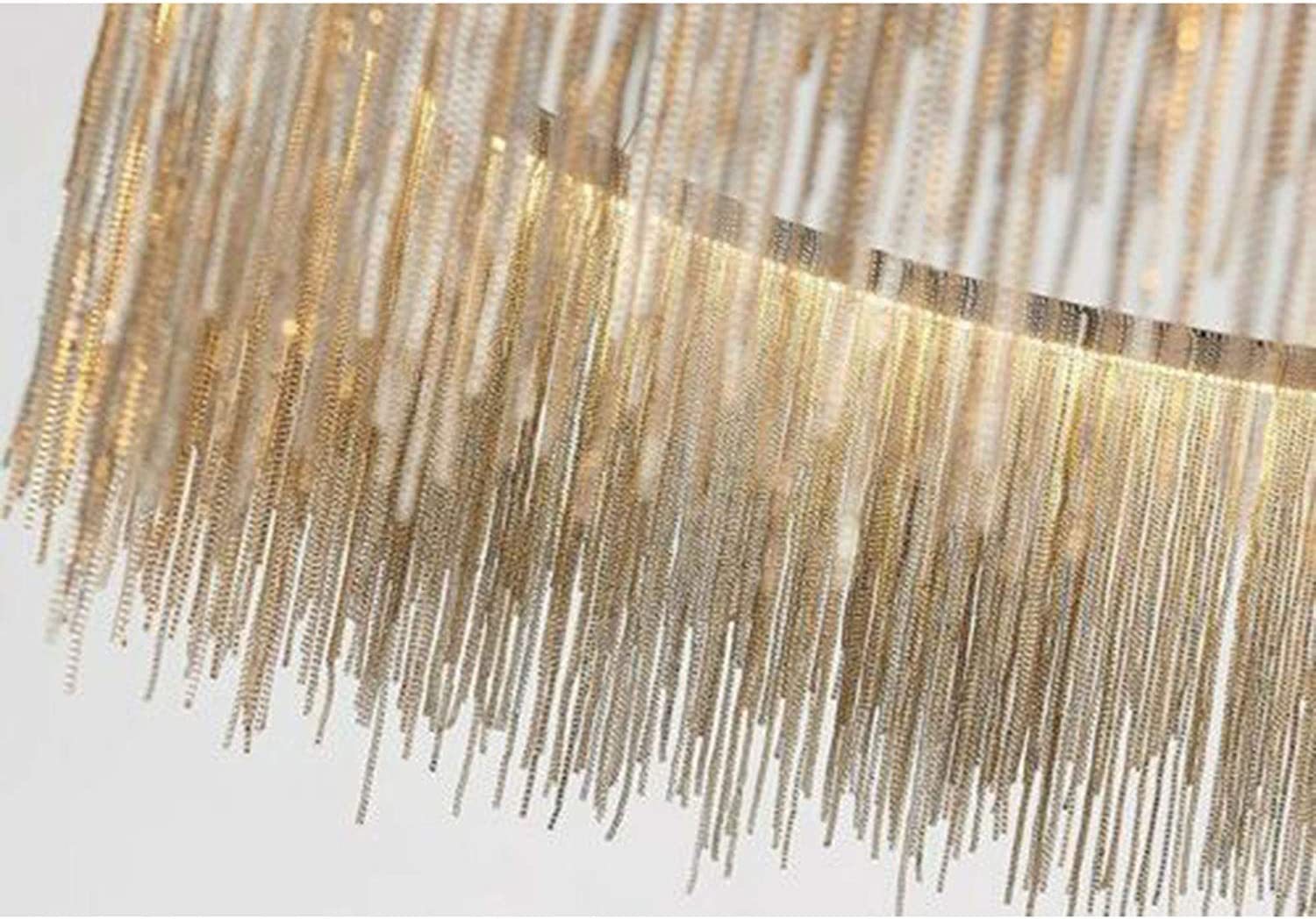 Dario Moderno in Metallo con Catena a Nappa, Dario lineare a LED, Dario Moderno Rotondo per la casa, 3 luci dimmerabili per Cucina, Isola, Sala da Pranzo, Camera da Letto