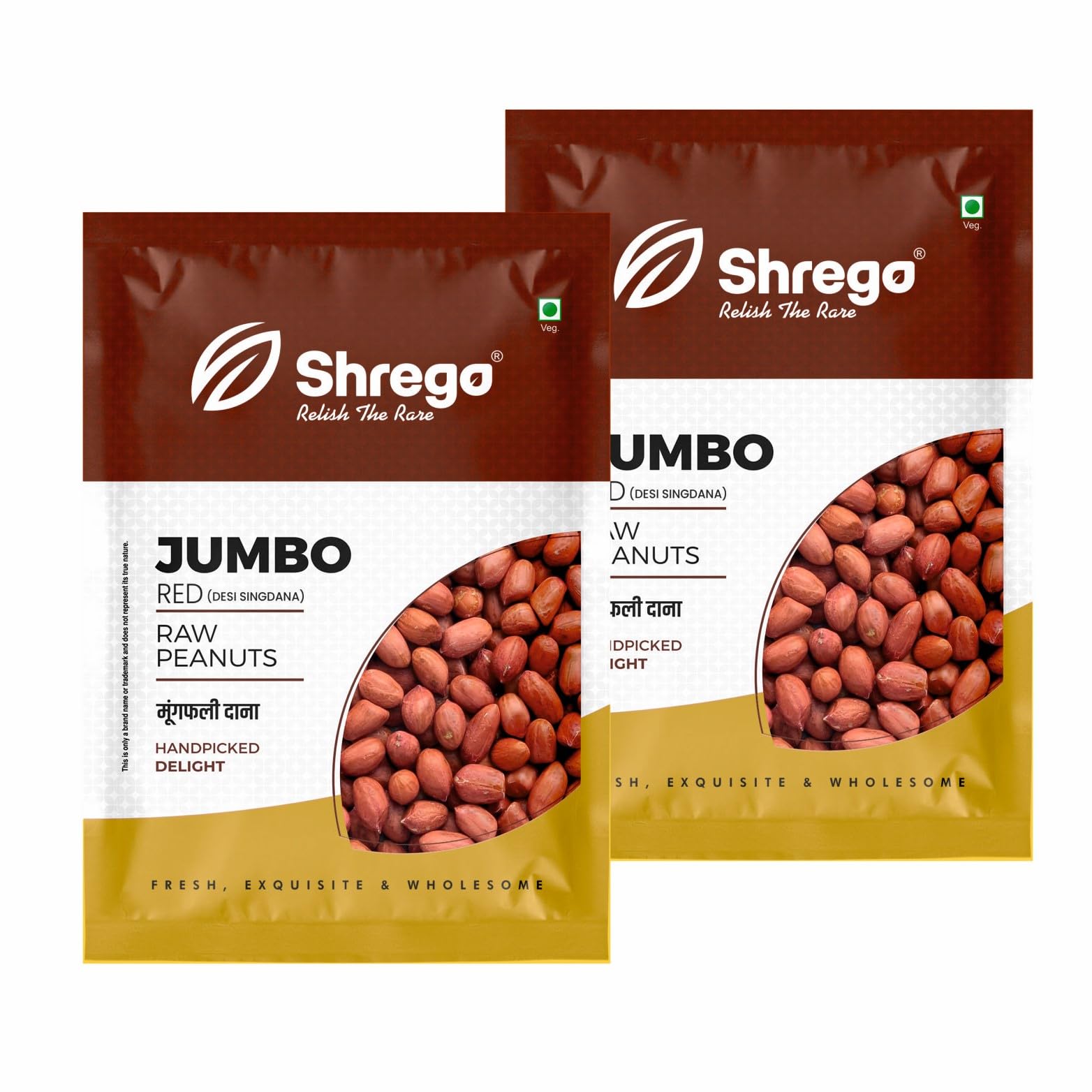 Shrego Jumbo Raw Peanut, Desi Singdana, Red Peanuts 700g (2x350g Vacuum Packed)