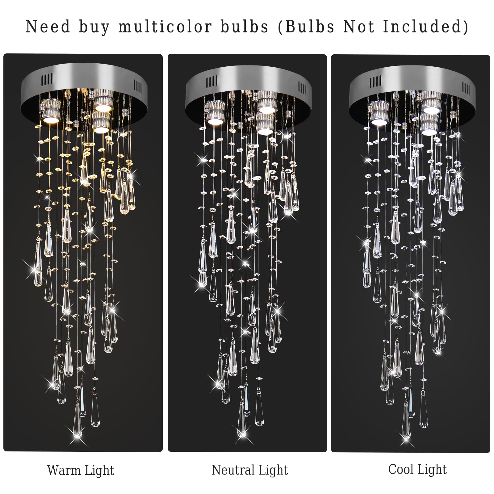 Lustres Luminaires suspendus Luminaires de chandelier encastrés Plafonnier suspendu Goutte de pluie moderne Lustres Plafonnier en cristal pour chambre à coucher, couloir et salon
