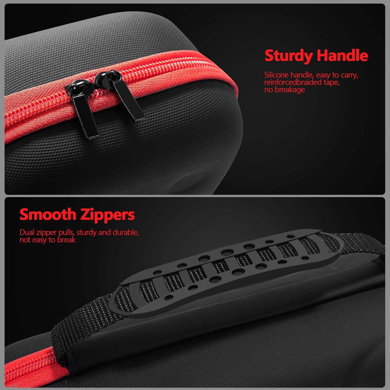 TROKUZEN Carrying Case for Nintendo Switch 2 (2025), Hard Shell Protective Case, 24 Game Cartridge Slots, Large Capacity Travel Bag for Switch 2 Accessories (Red Zipper) - Image 4