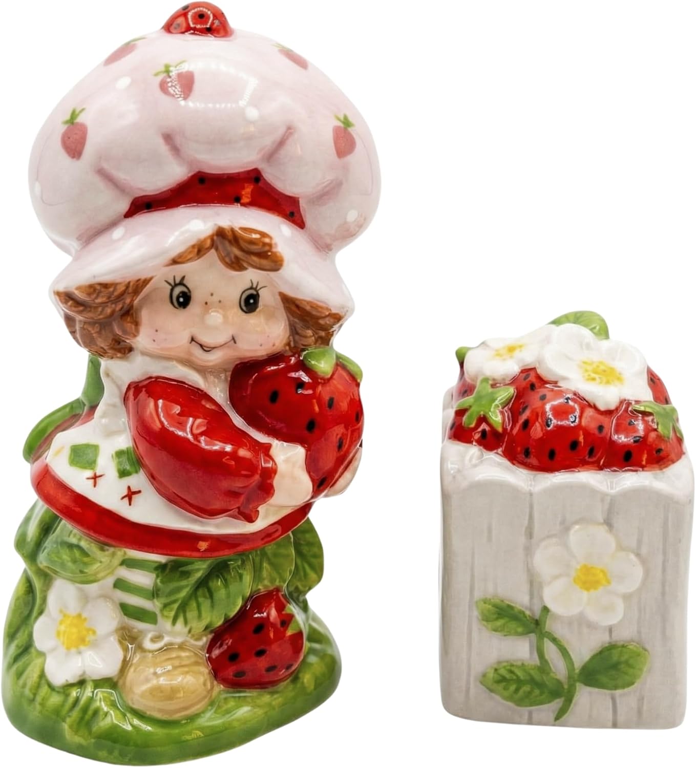 Blue Sky Clayworks Strawberry Shortcake Growing Love Salt And Pepper Shaker, 3.5"L x 1.8"W x 3.8"H
