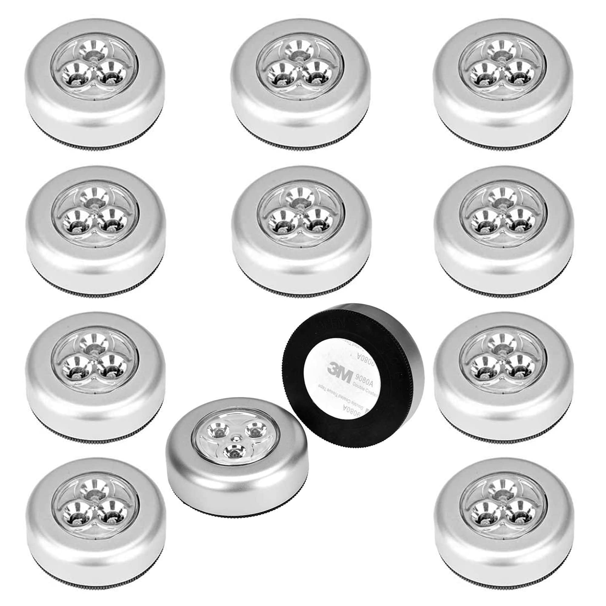 CUQOO Touch Activated LED Push Lights 12 Pack – Wireless Smart Stick on Touch Lights | Powerful Under Cabinet Battery Lights for Cupboards | Under Cupboard Lights for Kitchen, Stairs & Storage Rooms