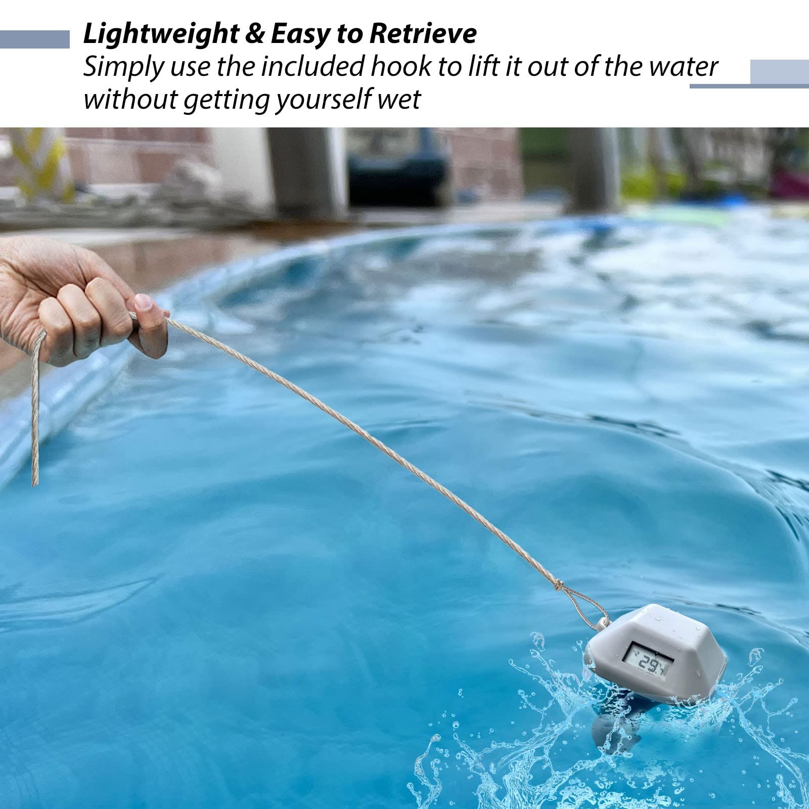 Ecowitt Termómetro de piscina WN36, flotante de fácil lectura, inalámbrico para piscina, spa y jacuzzi, compatible con multicanal GW1100/GW2000 868 MHZ