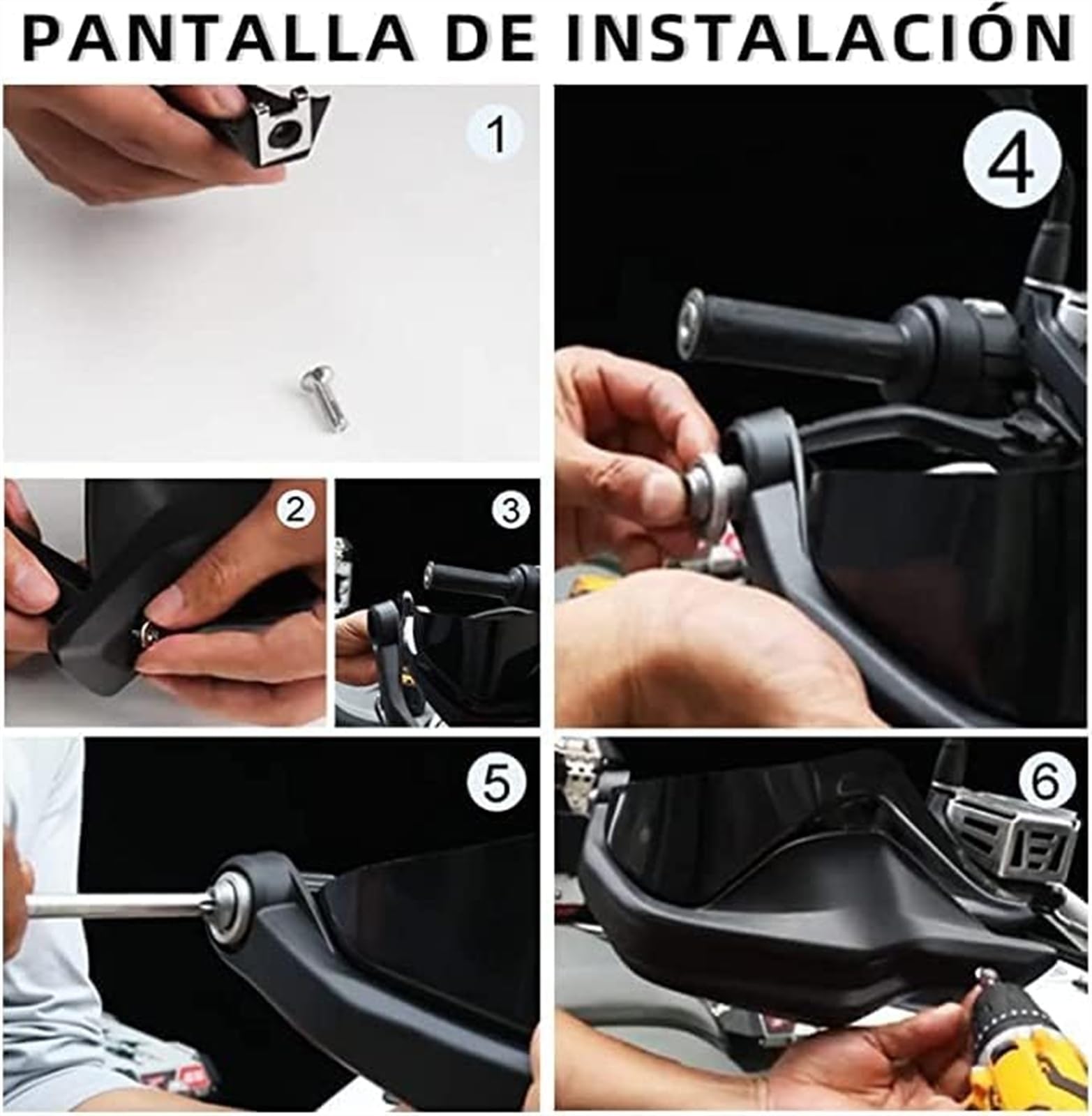 Paramani in Carbonio Scudo Protezione della Mano Parabrezza per BMW R 1250 GS R1250GS Adventure 2019-2023 Black