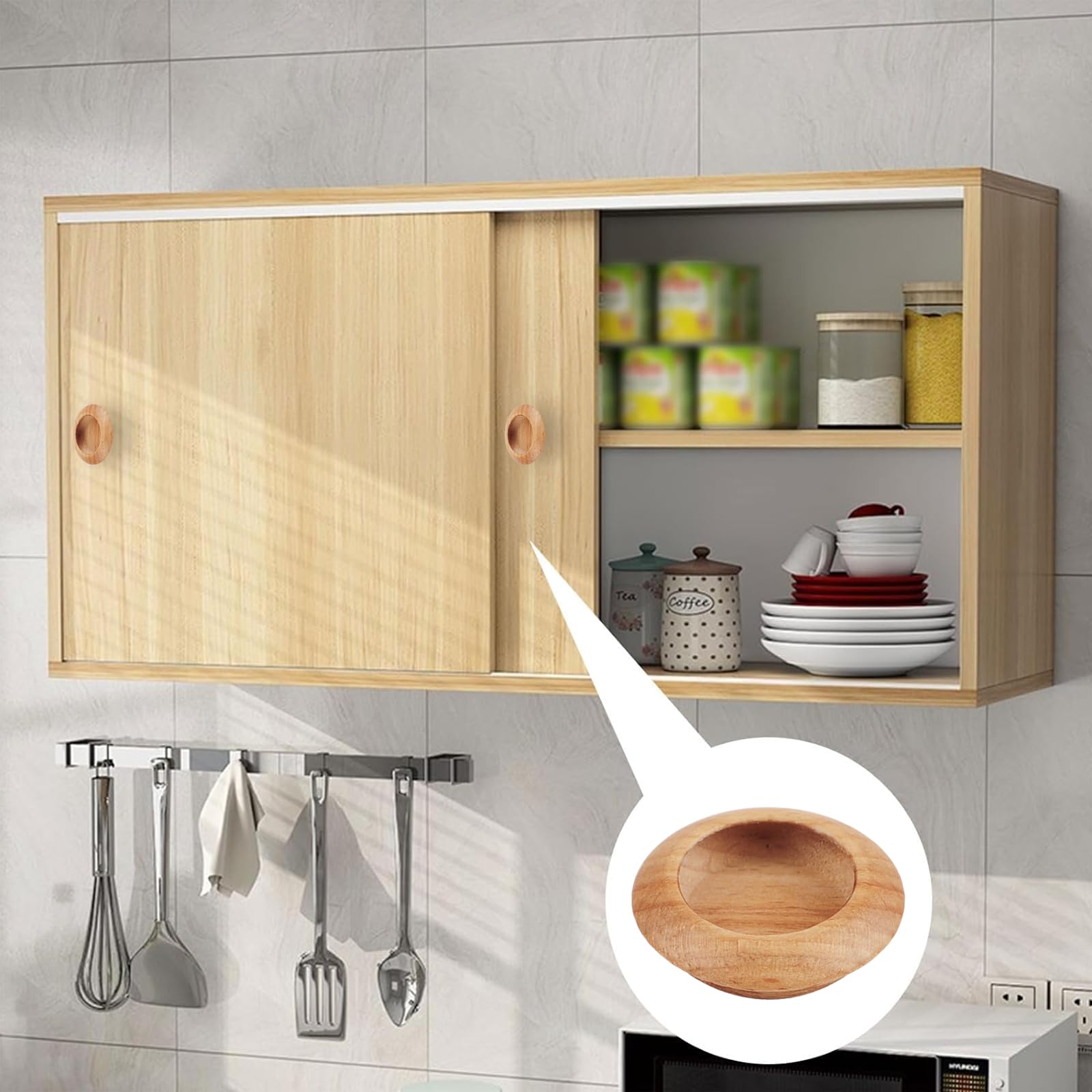 Lntyq Lot De 8 Poignées De Porte Rondes Encastrées En Acier Inoxydable Pour Porte Coulissante De Cuisine Noir 85454552