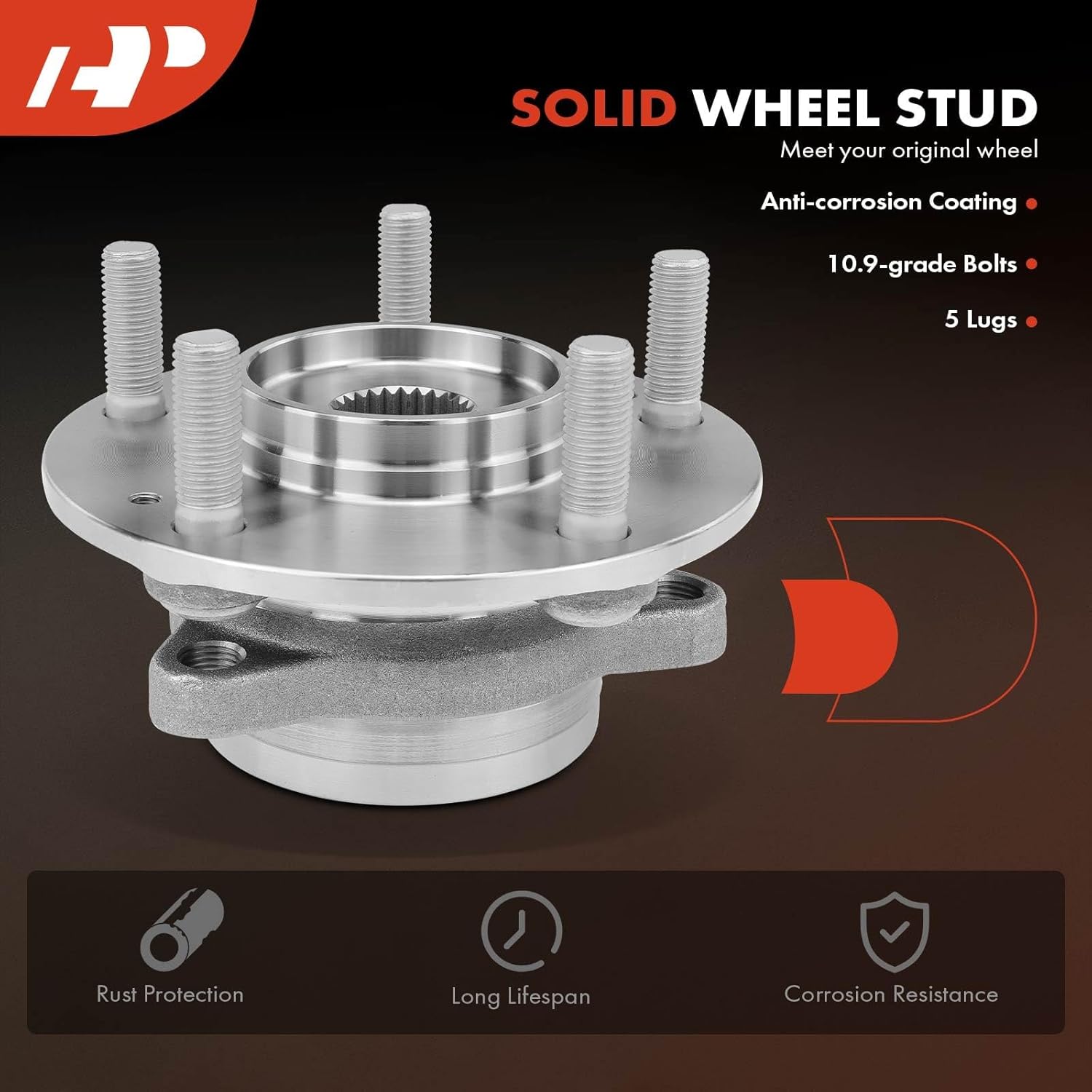 A-Premium 2 x Front or Rear Wheel Bearing and Hub Assembly with 5-Lug Compatible with Hyundai & Kia - 2017-2023 - Elantra, Elantra GT, Ioniq, Kona, Veloster, Veloster N, NIRO, Seltos