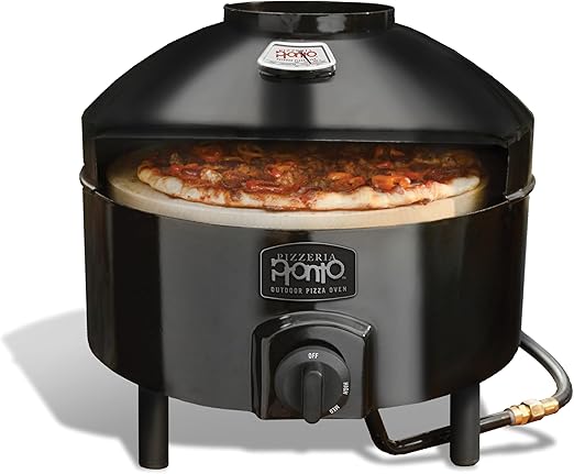 Pronto Outdoor Portable Pizza Oven - Pizzacraft - 14-Inch Cordierite Pizza Stone | Heats Up to 750°F, Cooks Pizza in 5 Minutes | Gas Propane Pizza Oven