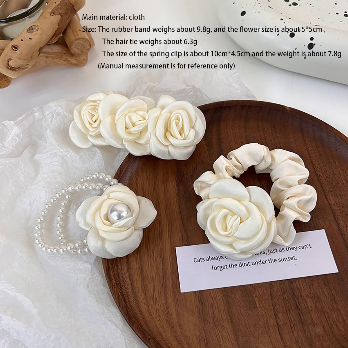 NCDUANSAN Retro small silk scarf girl heart spring and summer narrow ribbon headband headband bag decoration long scarf headdress (ream Rose 3pcs)