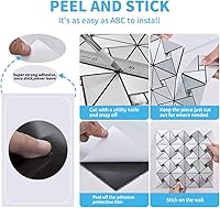 Vista 5 de Art3d 10-Sheet Peel and Stick Backsplash Metal Mosaic Tiles for Kitchen Wall Decor, Stick on Aluminum Composite Tiles Stikers, Silver Windmill