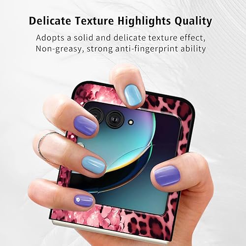 Vista 161 de Funda para Motorola Moto Razr Plus 2023 con protección de pantalla, cubierta trasera de policarbonato duro delgada y ultrafina con patrón de estante