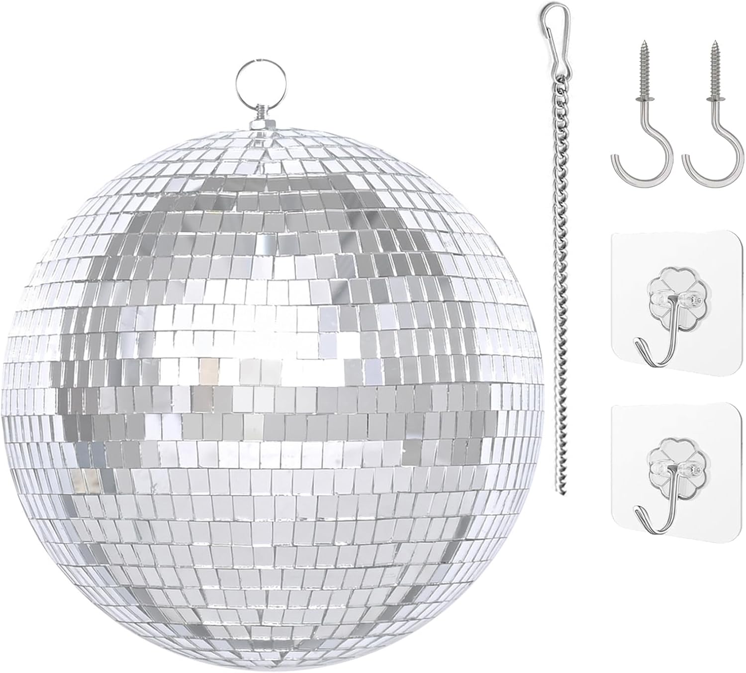 Amazon.com: Mirror Disco Ball Set with Extention Chain and Hooks 8 inch ...