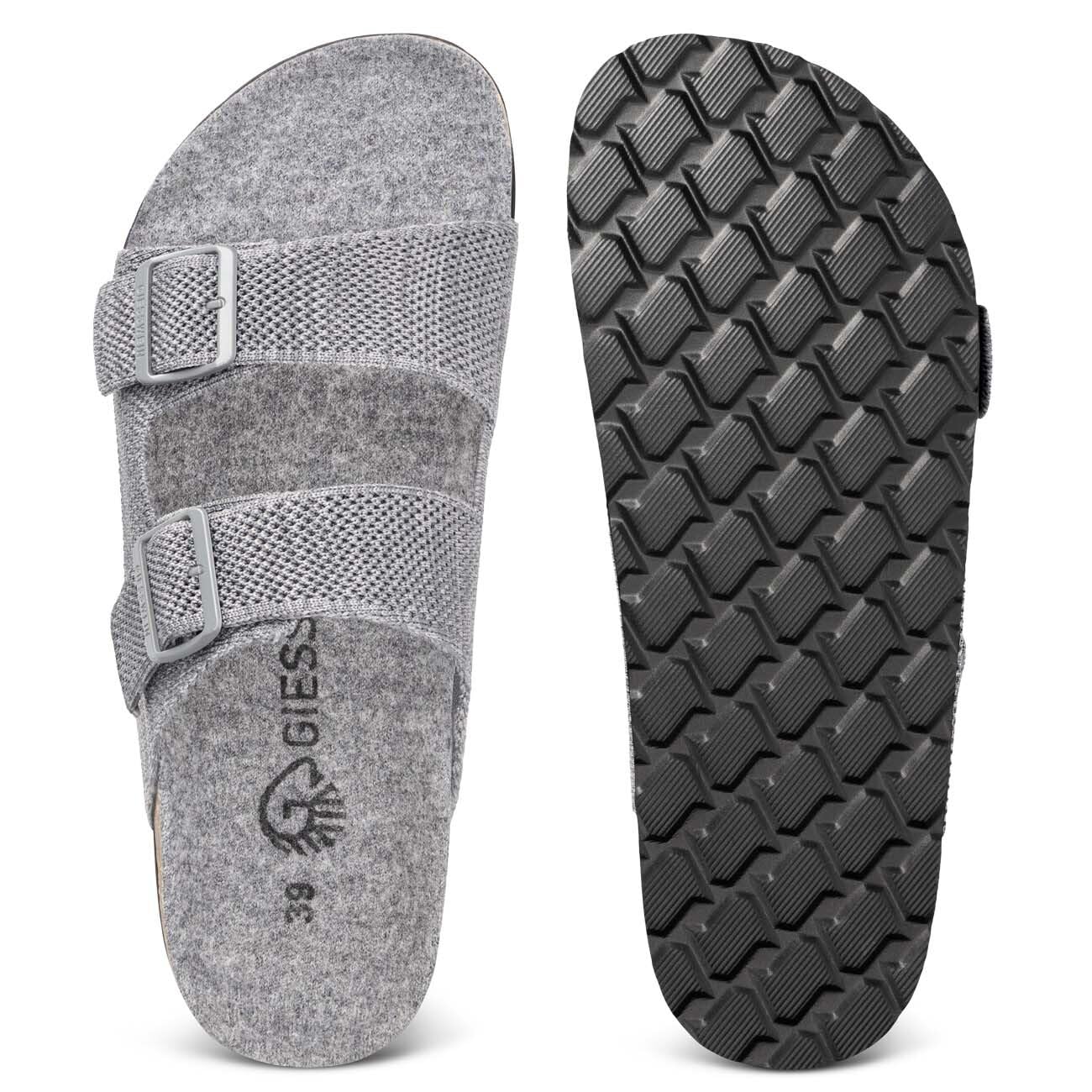 Giesswein Merino Slides Women - Pantolette mit ergonomischem Korkfußbett | Stufenlos verstellbare Riemen aus Ajour-Strick & weiche Merino-Decksohle – luftige Komfort-Sandale für Damen im Sommer