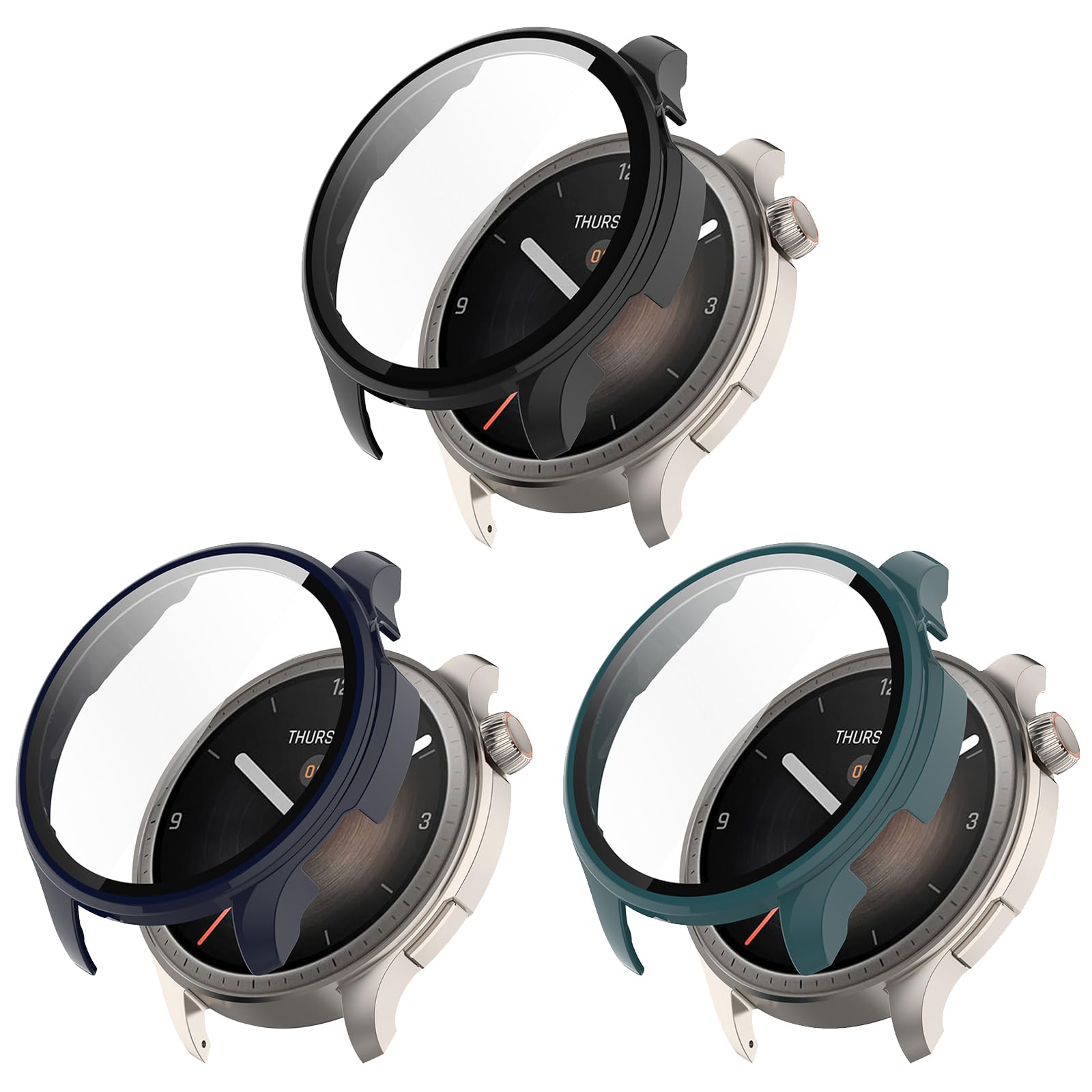 RuenTech Funda compatible con Amazfit Balance, con protector de pantalla resistente a los arañazos, protección de TPU suave para Amazfit Balance A2286 accesorios (3 unidades B)