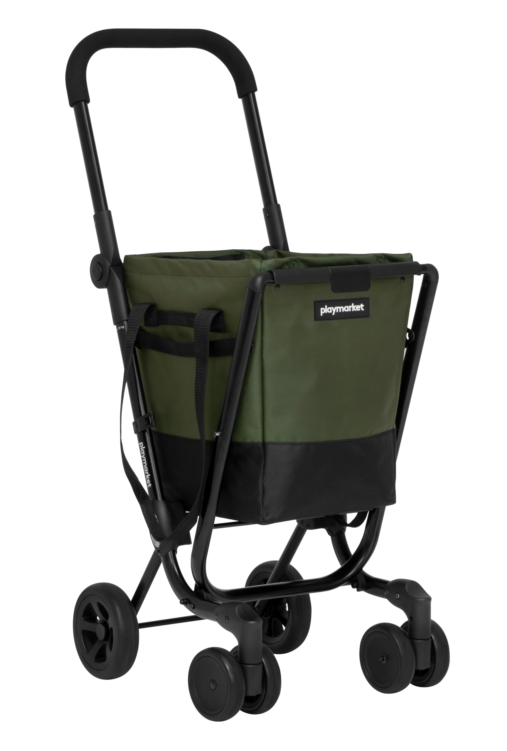 Playmarket Easy Go Carro de la Compra Plegable con Bolsa extraíble (Black Pepper-​Olive)