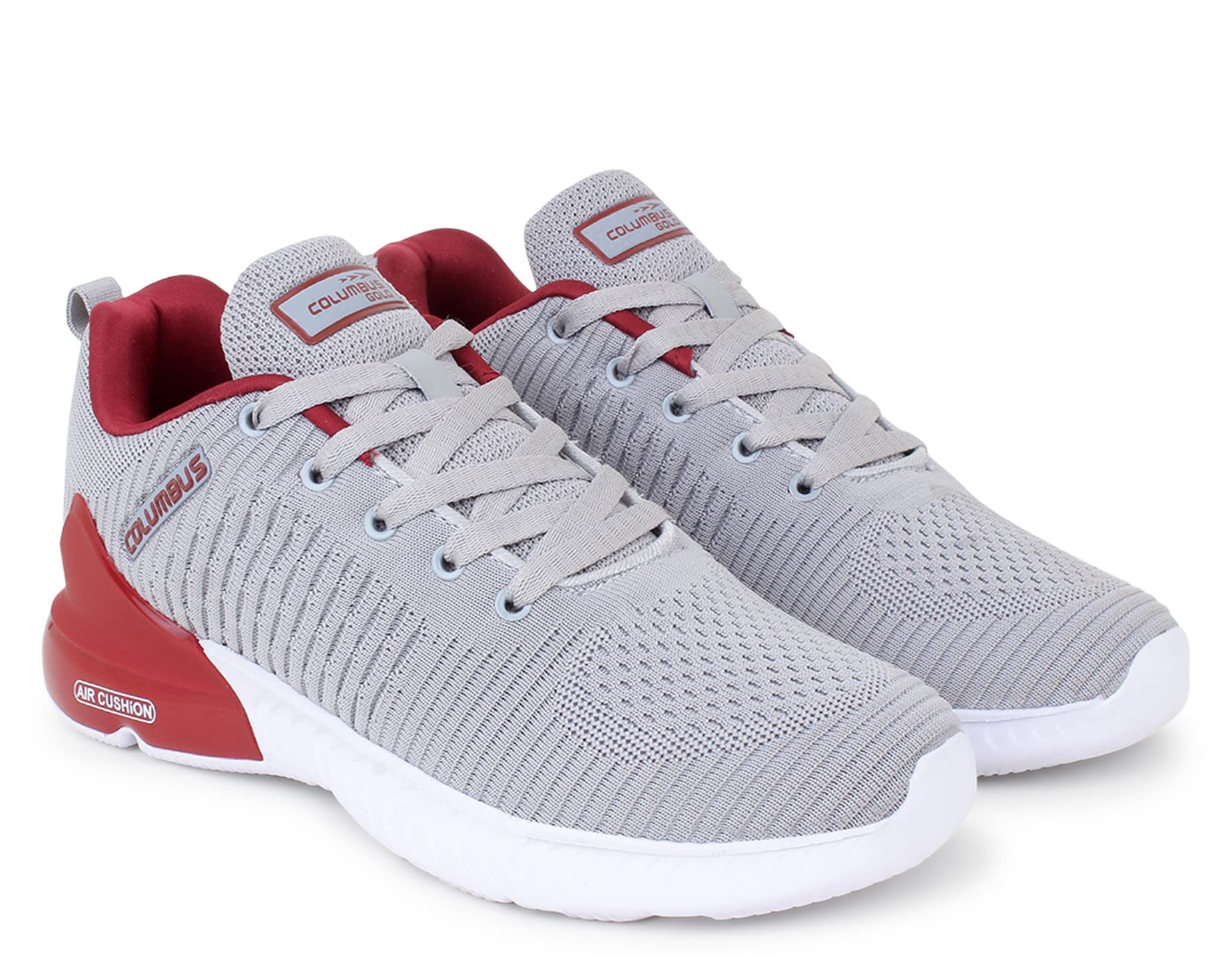 Columbus Mens Royce Original (M) Sports Running Shoe- Light Grey/Maroon UK/India-7 (B0B1VLSTFL) Amazon Price History, Amazon Price Tracker
