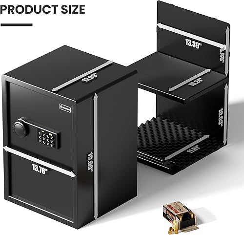 Miniatura 5 de XDeer CS50E Lock - Caja fuerte para el hogar (2.04 pies cúbicos) con teclado digital electrónico, construcción de acero para dinero, armas, caja