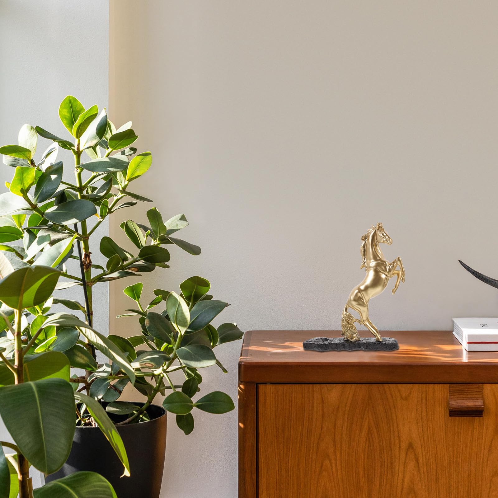 VICASKY Statuetta Cavallo in Resina Oro, Decorazione Contemporanea