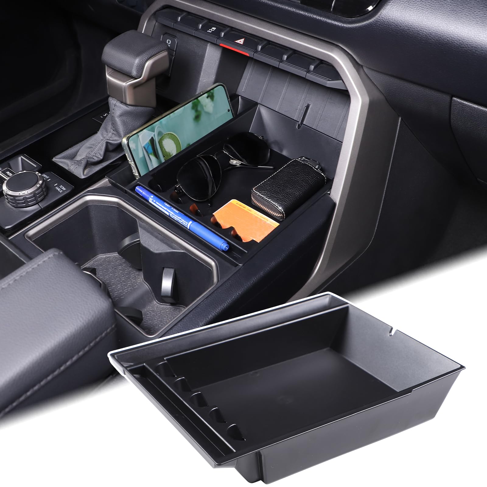 Aunginsy Center Console Organizer Tray Compatible with 2022-2025 Toyota Tundra SR/SR5/Limited/TRD PRO & Sequoia 2023 2024 2025 Car Lower Console