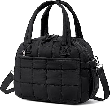LEDAOU Quilted Insulated Lunch Bag for Women, 9L Puffy Lunch Tote with Adjustable Shoulder Strap, Reusable Water-Resistant Lunch Box for Work, School, Picnic & Travel