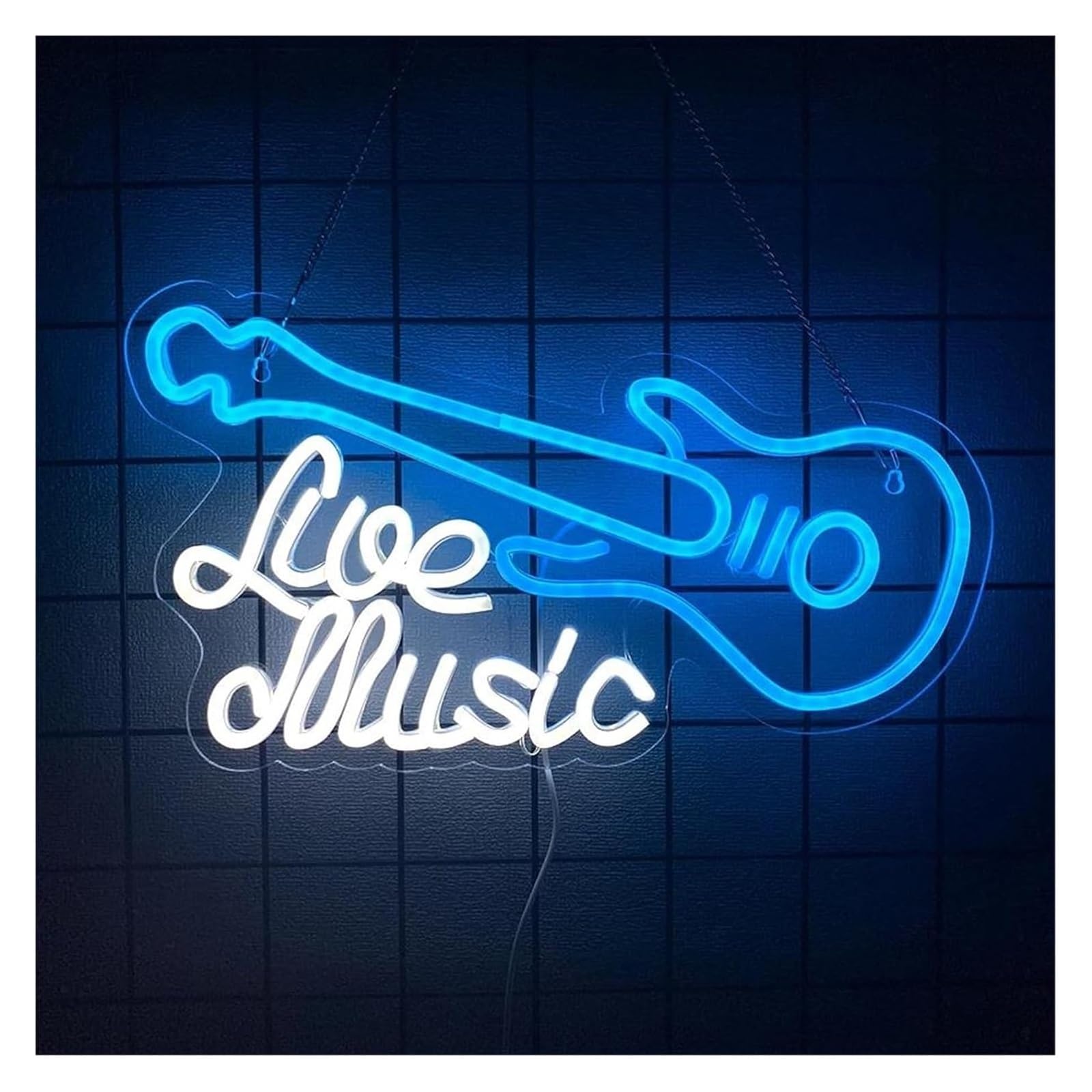 Generico Segno di luce al neon Musica dal per vivo per insegne al neon per decorazioni murali, luci alimentate per studi musicali lampade decorative