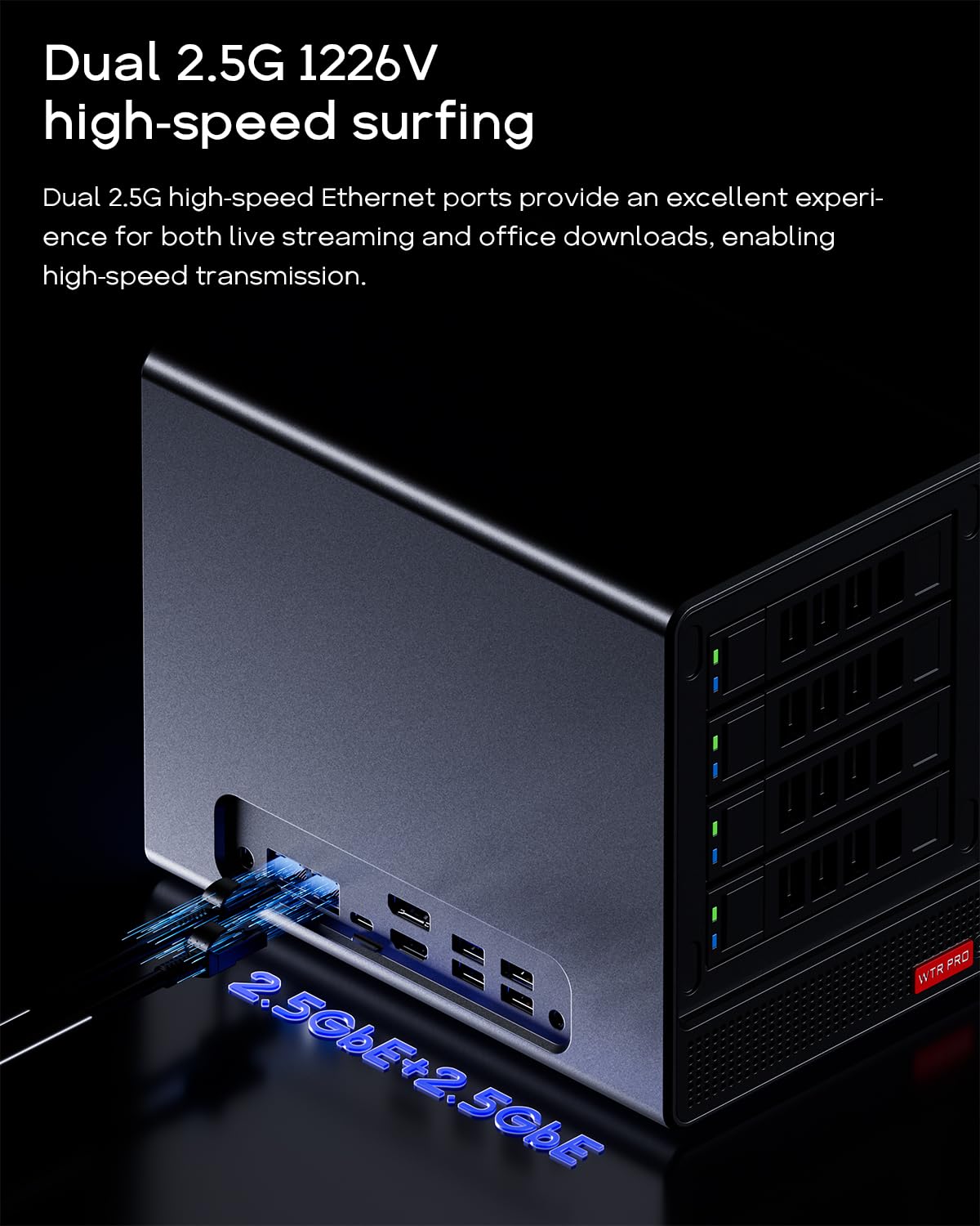 AOOSTAR WTR PRO AMD R7 5825U 4+2 Bays Desktop NAS Without RAM/SSD/OS,with  2*M.2 Slots, 2 * 2.5GB LAN，Supports 3-Screen 4K Display Home Sever/Mini  Home Lab : Amazon.sg: Electronics