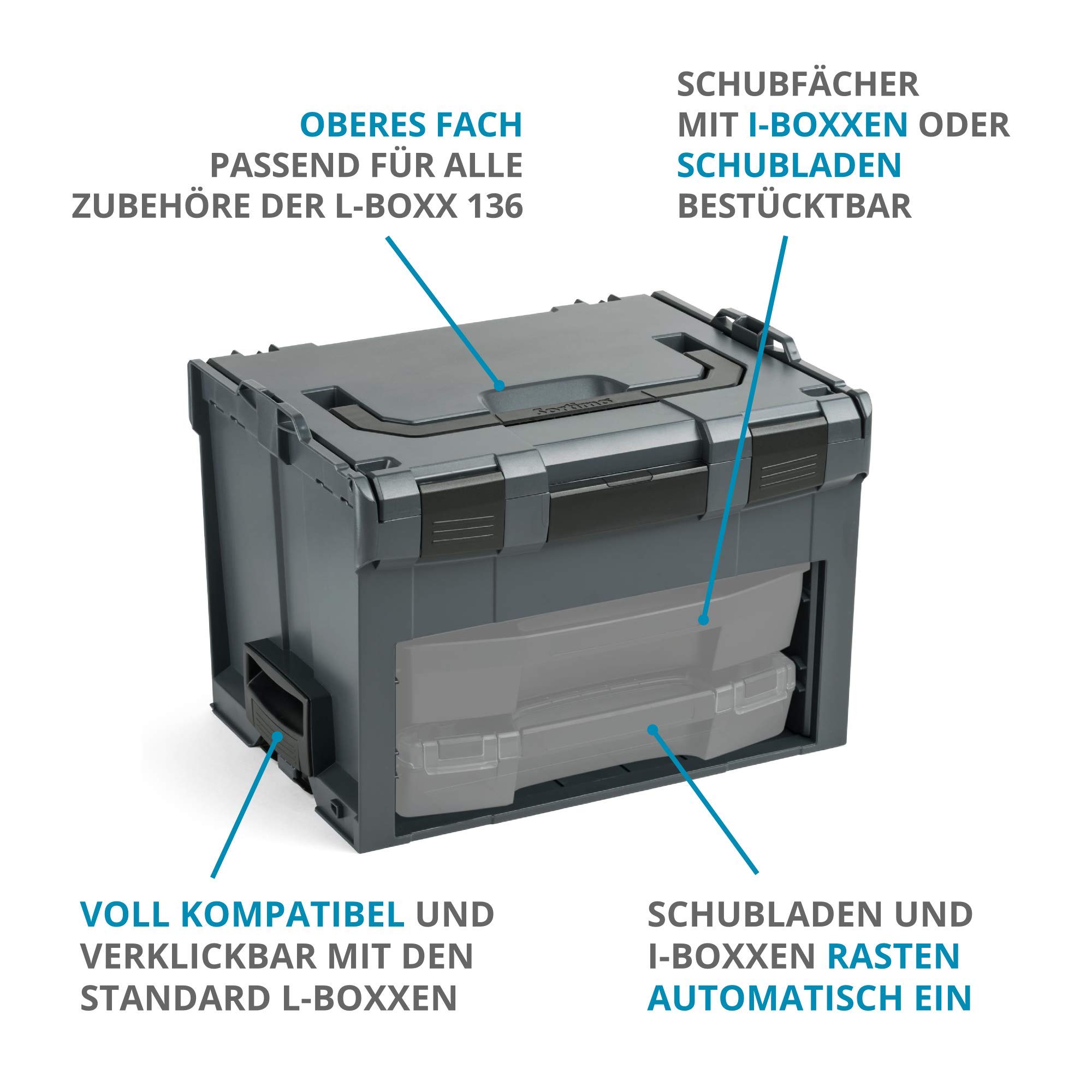 Bosch Sortimo L-BOXX Mini Set Of 12 - Light Grey Transparent