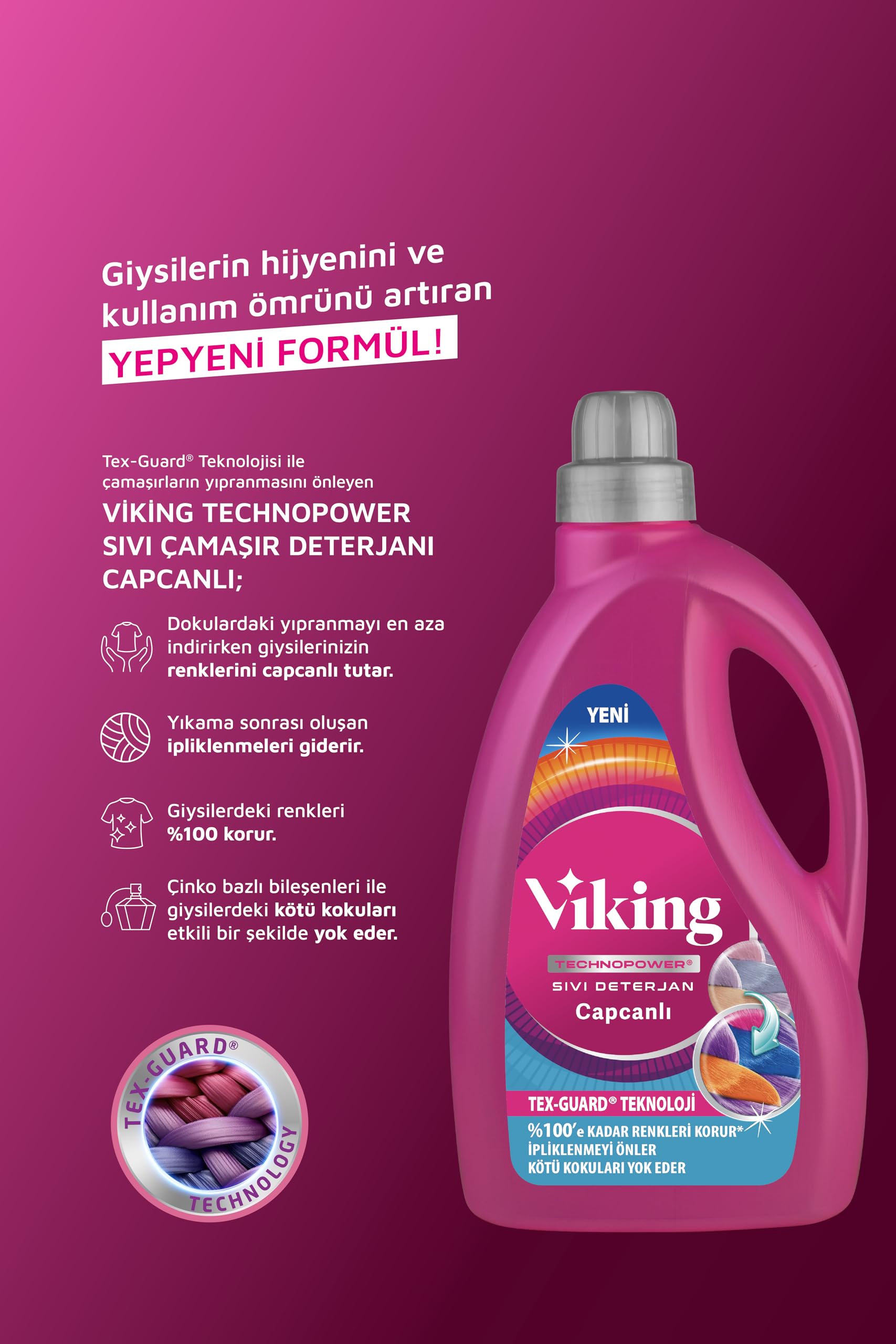 Viking Technopower Sıvı Çamaşır Deterjanı Capcanlı 2.7 lt
