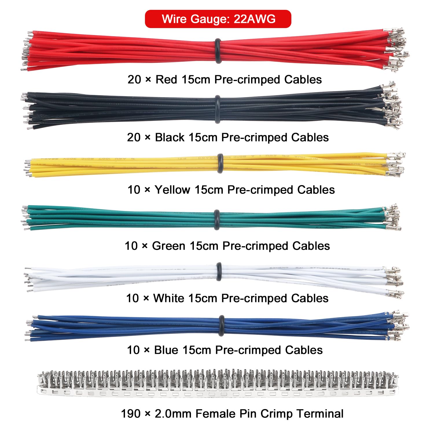 Lyeteung 420 PCS 2.0mm JST-PH Connector Kit, JST-PH 2/3/4/5/6 Pin Housing Female and Male Connector Plug - Image 3
