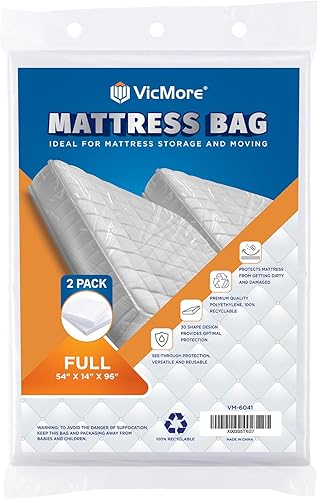 Paquete de 2 bolsas de colchón de tamaño matrimonial, fundas de colchón de plástico de 54 x 96 pulgadas para mudanza, almacenamiento y eliminación, disponible en Yaxa El Salvador