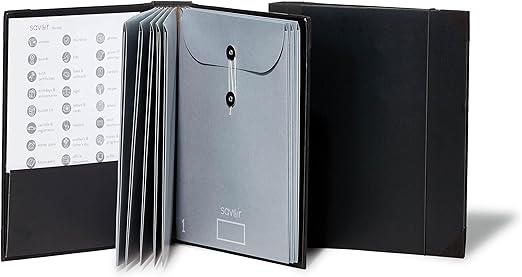 Savor | 2025 Edition The Folio™ Document Organizer | Custom Dyed Cloth-Bound Expanding File for Important Papers, Passports, Birth Certificates & More | Ideal for Home Organization & Graduation Gift