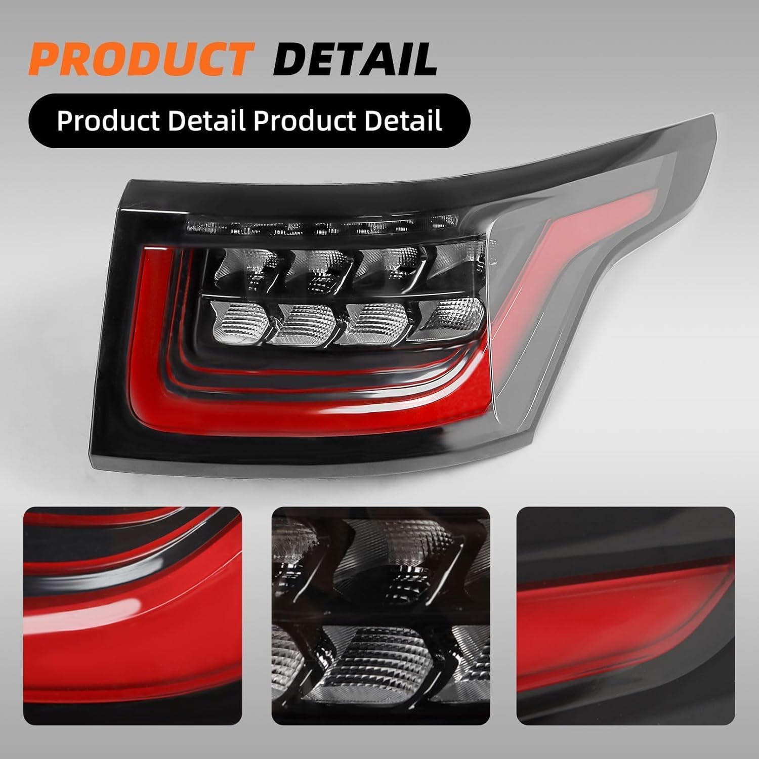 Pair Tail Lights Assembly w/Bulbs Compatible with Range Rover Sport 2014-2018 Rear Tail Lamp Taillight Left & Right Replace LR043974 LR043976