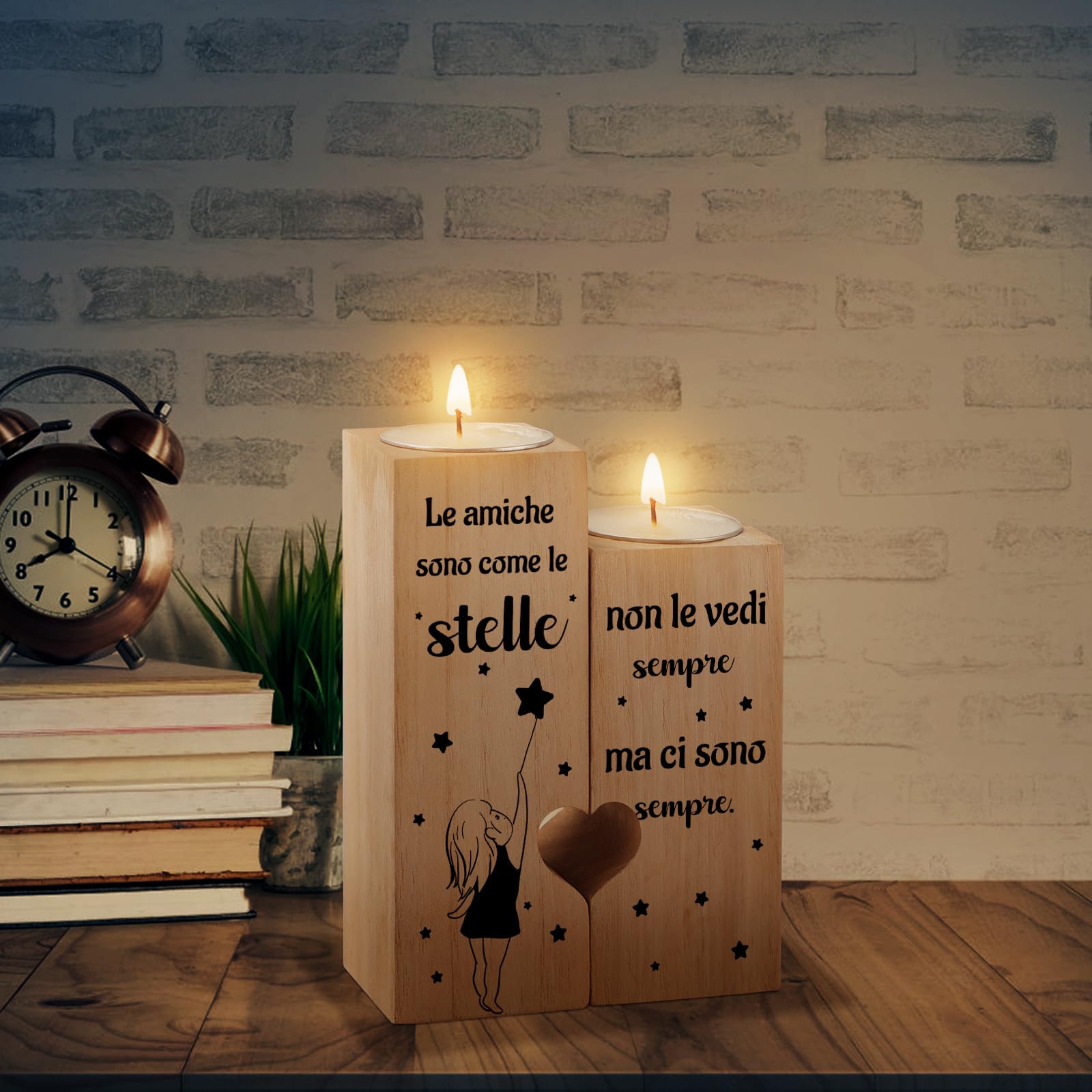 Tulolvae Regalo Amica Compleanno, Portacandele Idee Regali Speciale per Migliore Amica la Laurea Natale Pasqua,Amicizia Regali per Donnaa