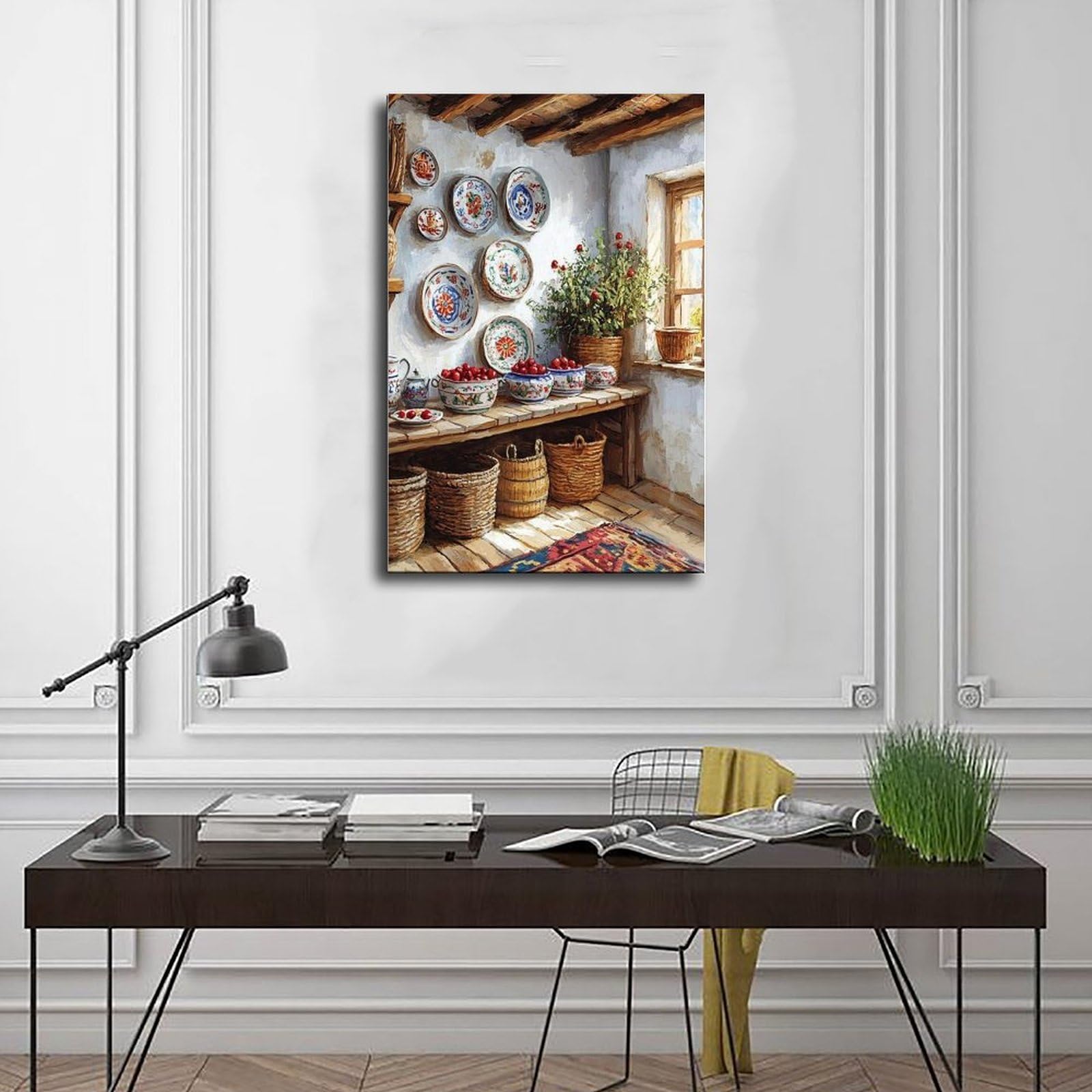 UTGN Granatapfel-Keramik-Poster auf Leinwand, Wandkunstdruck, Bild, Gemälde, 50 x 75 cm