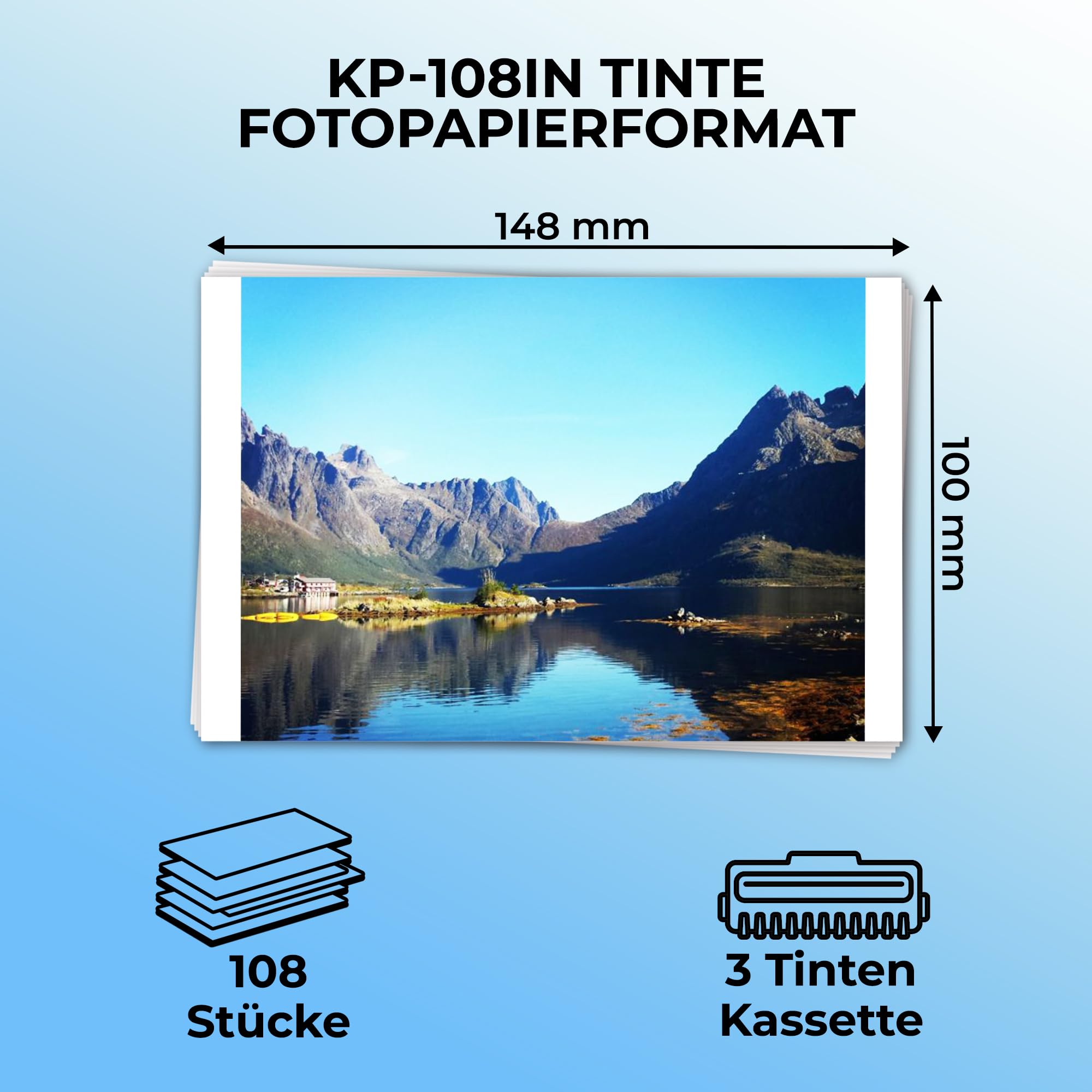 Double Dragon Ersatz für Canon Selphy CP1300 KP-108IN Tinte und Fotopapier Set | Für CP Drucker CP1500, CP1300, CP1200, CP1000, CP910 | 3115B001(AA), 3 Farbband-Kassetten